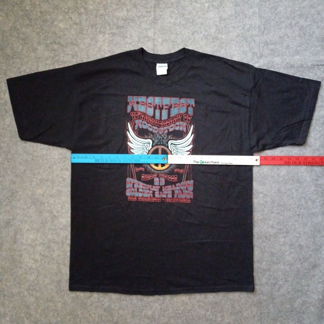 Gildan Woodstock Mens T Shirt XL Black Westfest 40th Anniversary San Francisco CA 2009 USA Music Rock 70s Shirts Mens Size US XL / EU 56 / 4 - 4 Thumbnail