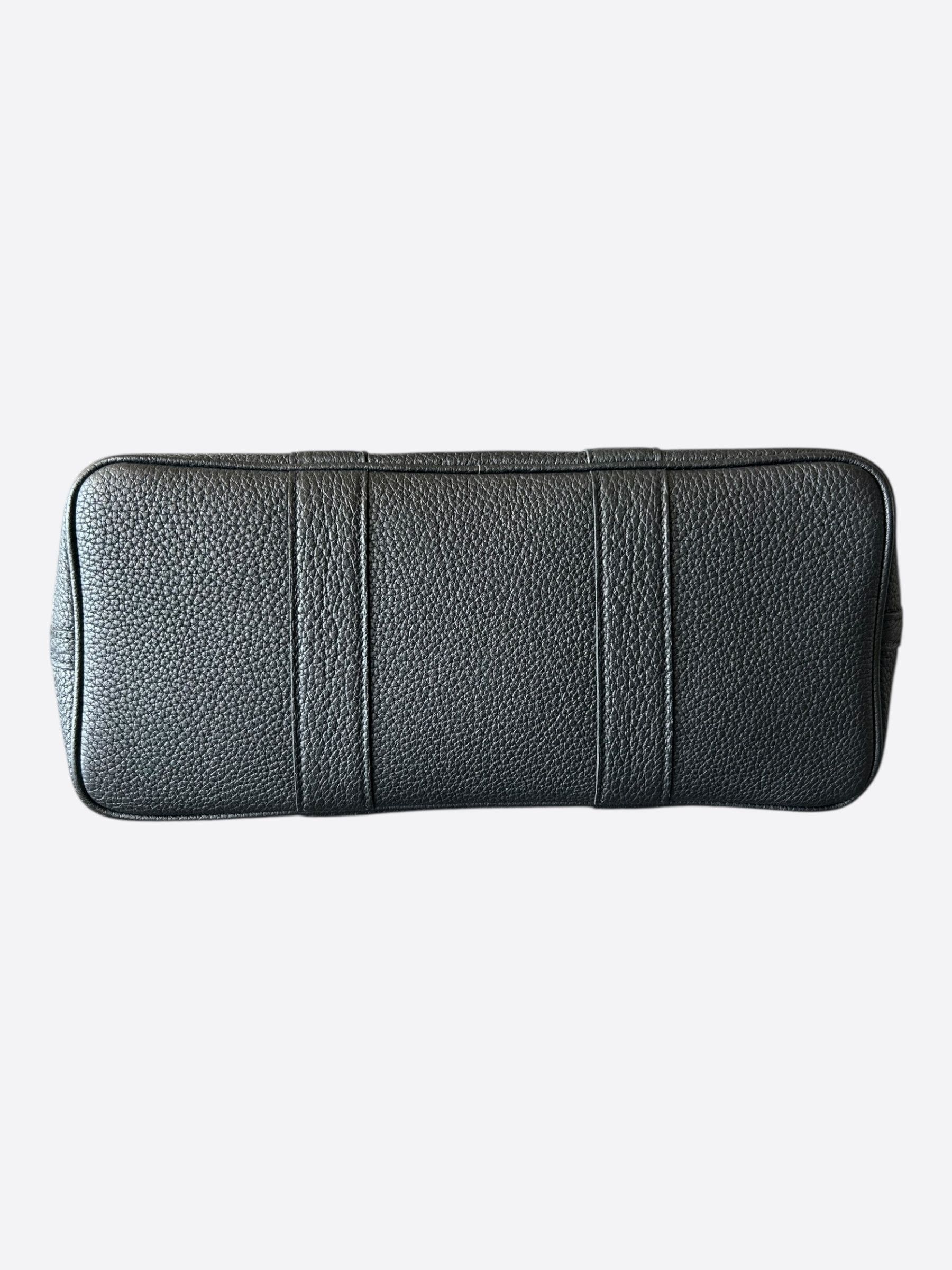 Hermes Hermes Blue Canvas & Black Togo Garden Party 30 Size ONE SIZE - 5 Thumbnail