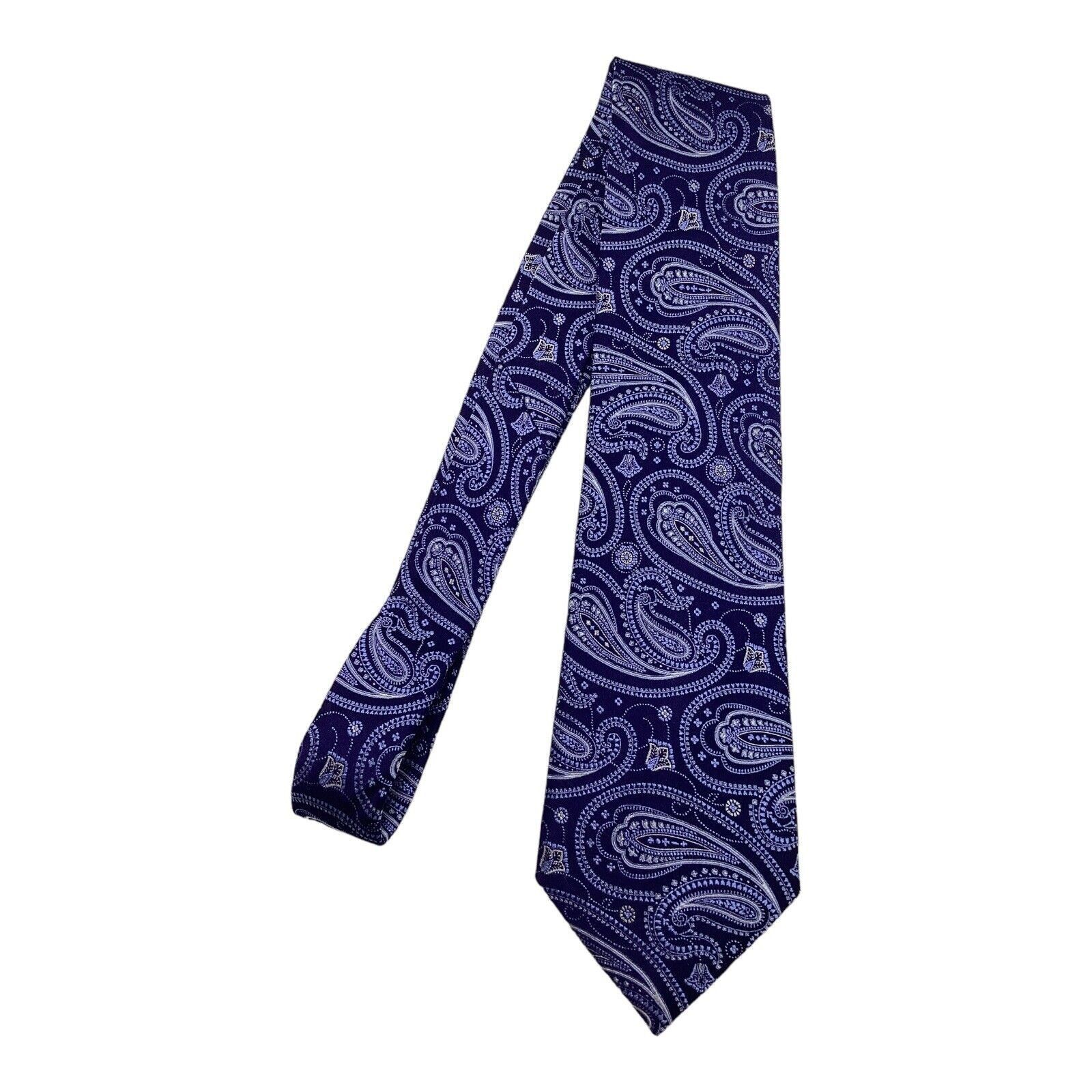 Hathaway Golf HATHAWAY Blue Paisley Silk Tie W: 3.75" EX COND Size ONE SIZE - 5 Thumbnail