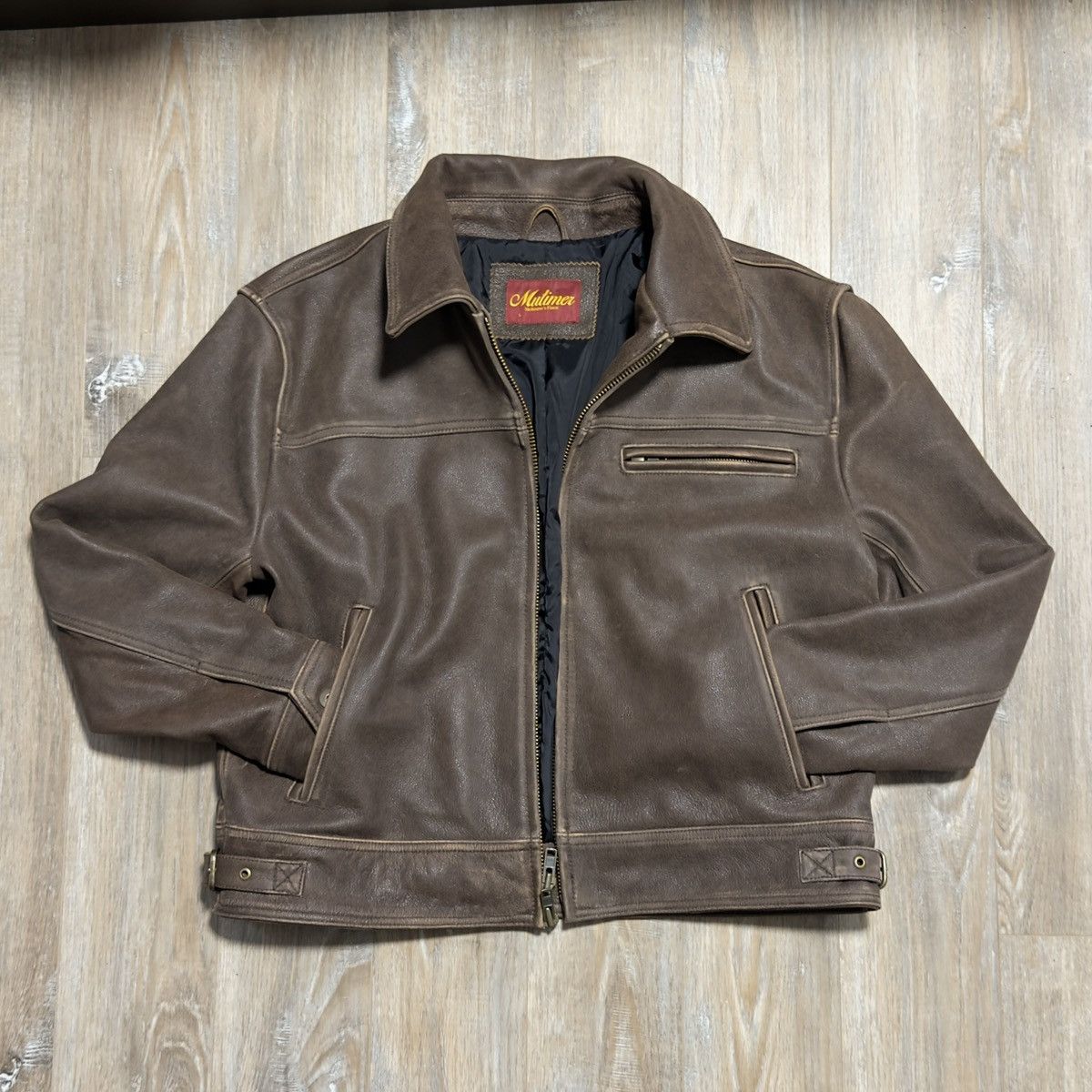 Mutimer Mutimer Brown Leather Moto Jacket Men's Size Small S | Grailed