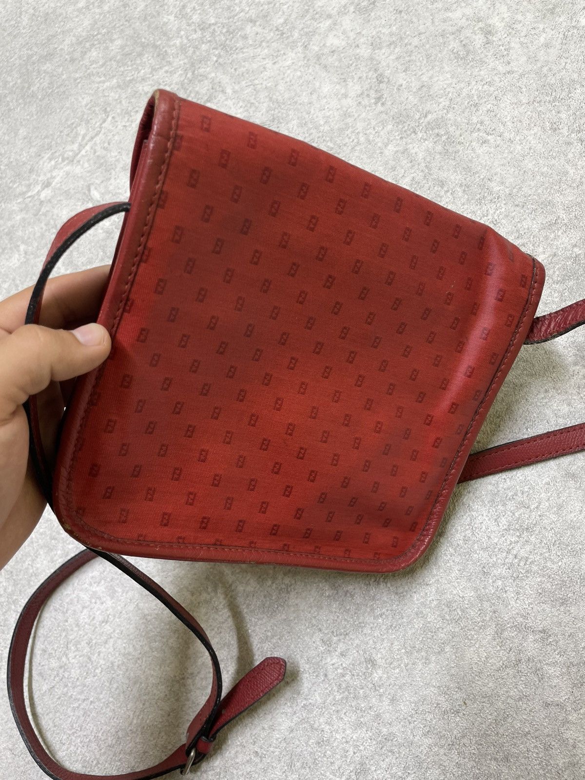 Fendi Vintage Fendi Red Zucca Monogram Shoulder Bag Size ONE SIZE - 11 Thumbnail