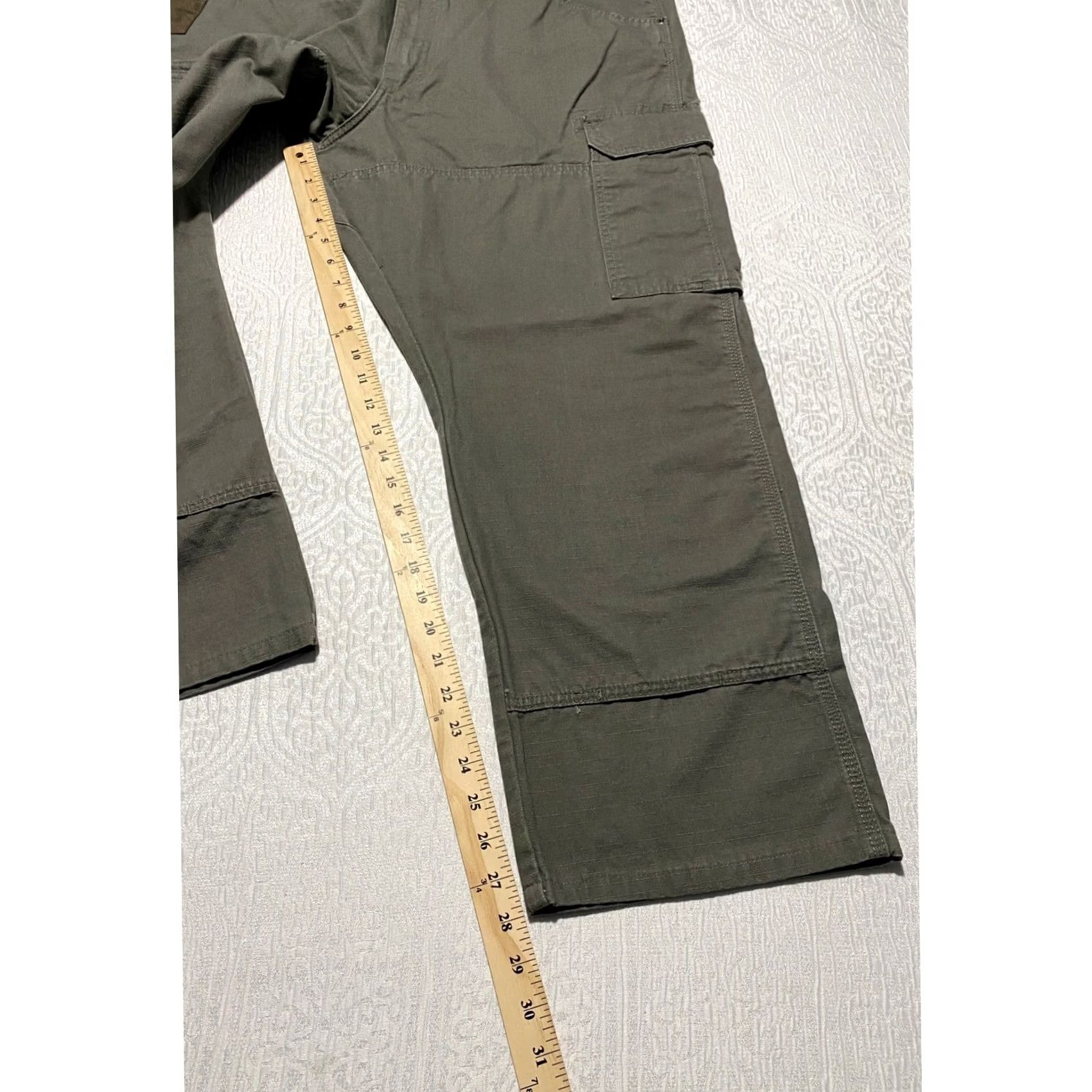 Wrangler Wrangler Workwear Mens Olive Green Ripstop Cargo Pants Relaxed Fit 40x28 Utility Size US 40 / EU 56 - 5 Thumbnail