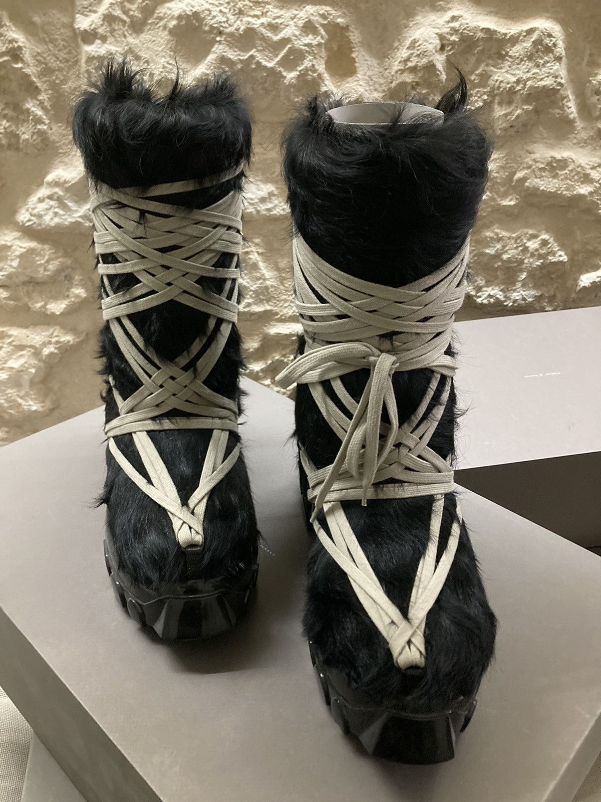 Rick Owens NEW Men’s Black Polished Pony Lunar Boots by Rick Owens Size US 9 / EU 42 - 4 Thumbnail