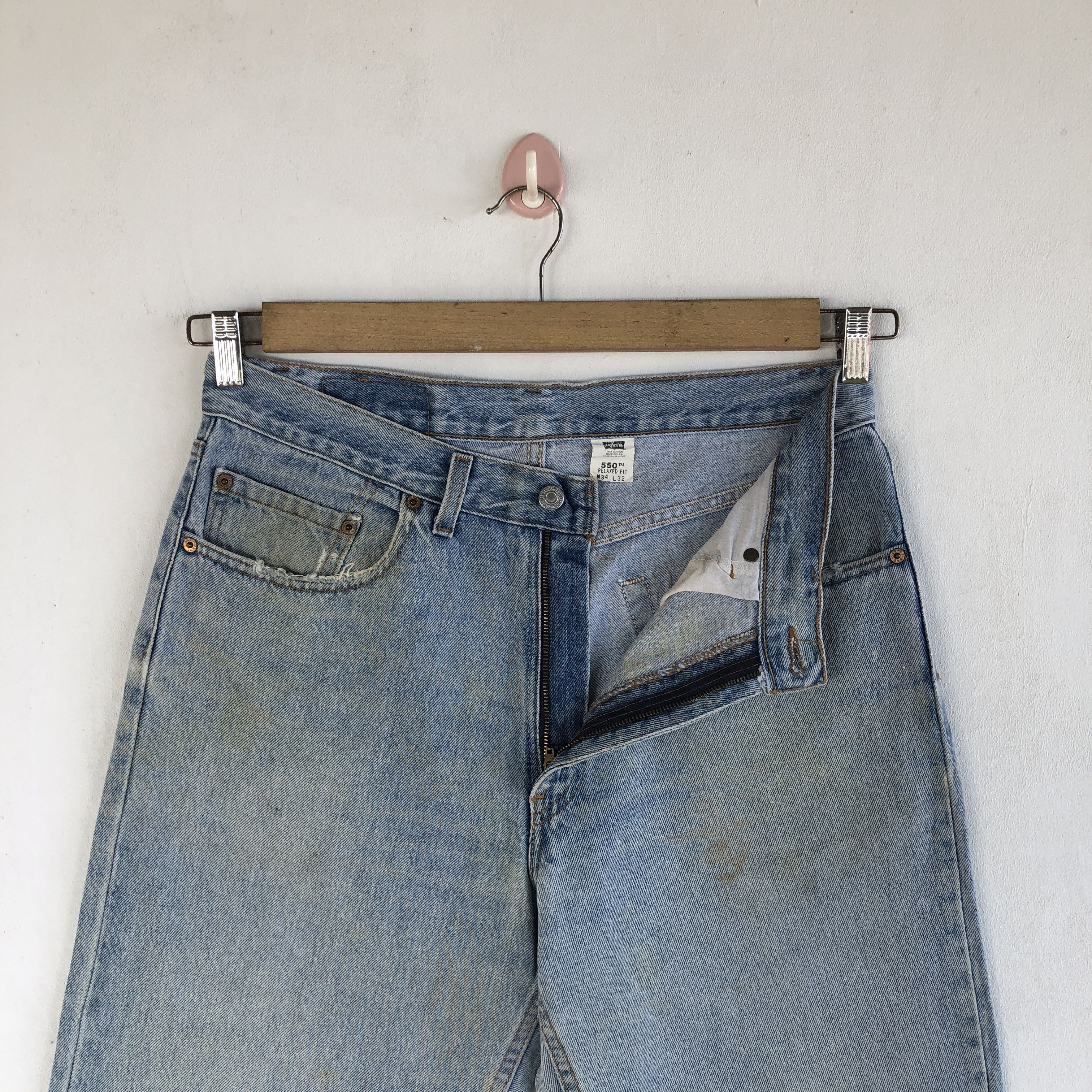 Levi's Vintage 90s Levis 550 Faded Jeans Light Wash Levis Denim Size US 32 / EU 48 - 5 Thumbnail