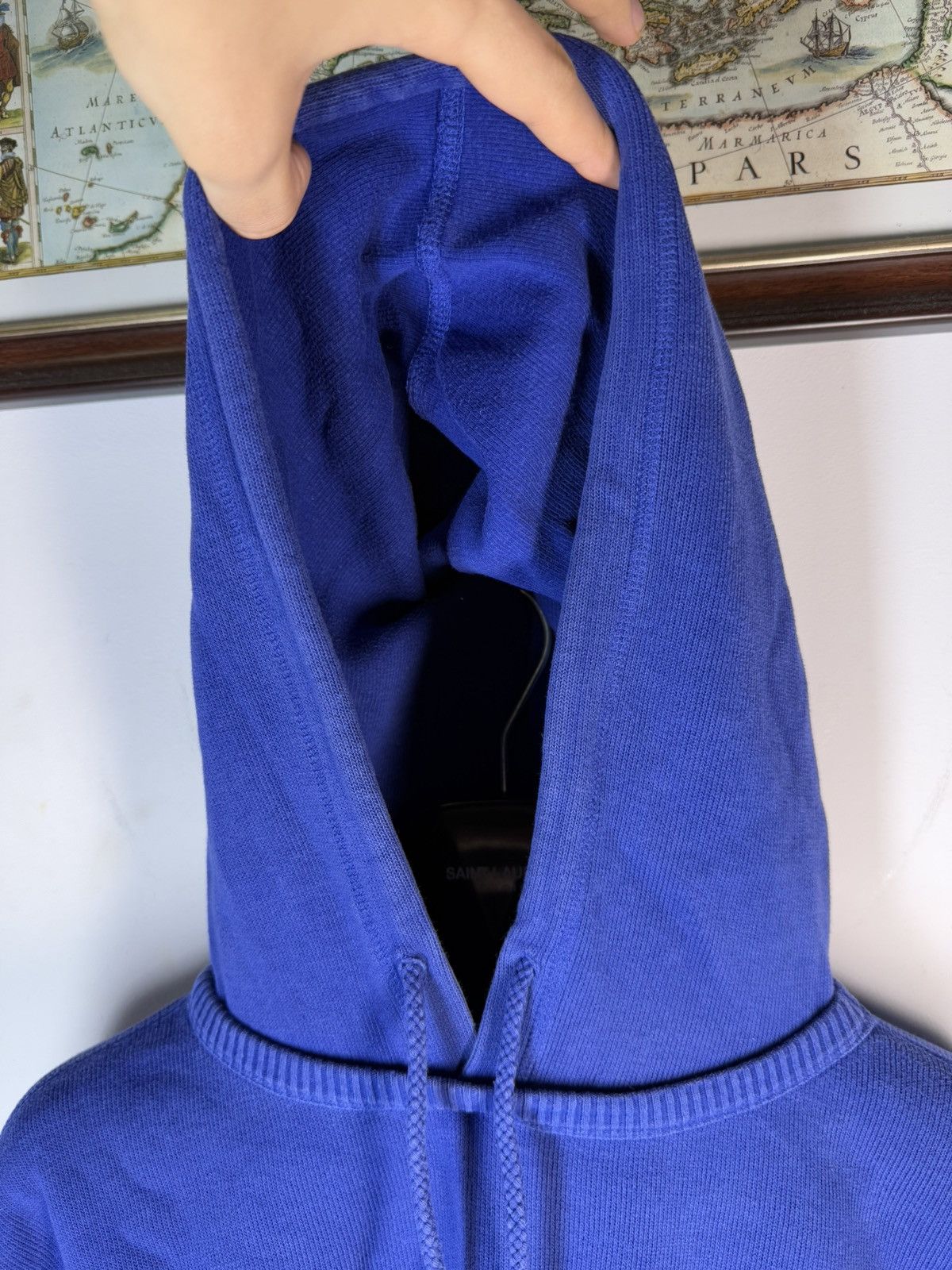Yves Saint Laurent Big Logo YSL Hoodie Sweatshirt Rare Sweater Blue Navy 90s Size US L / EU 52-54 / 3 - 18 Thumbnail