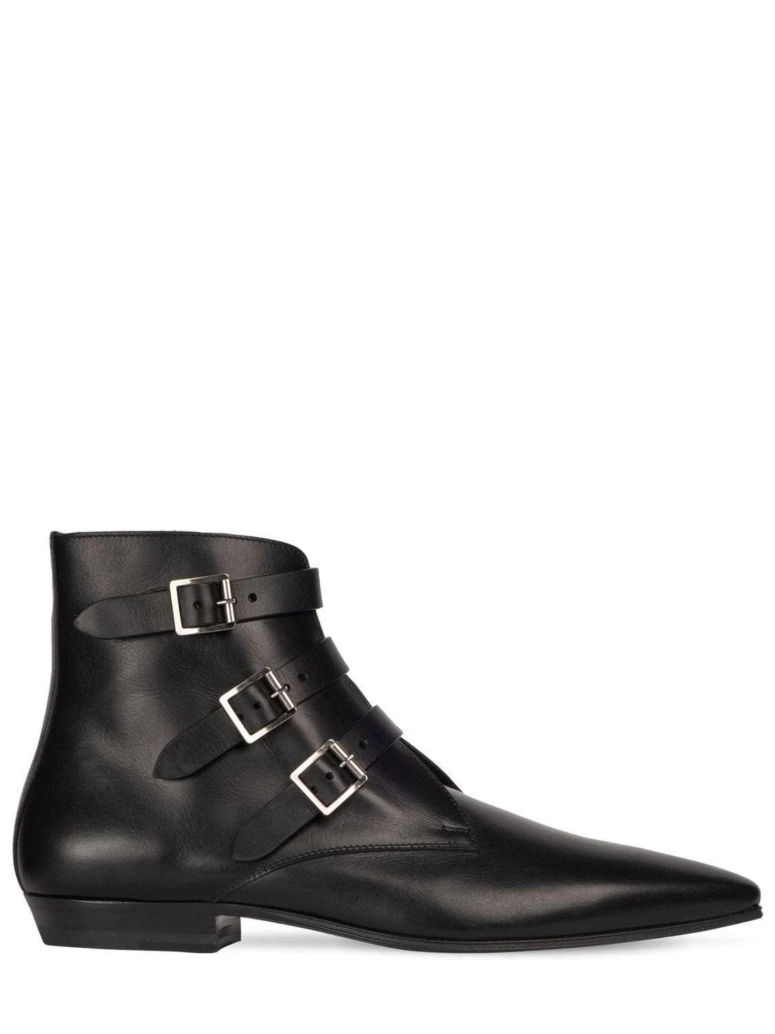 image of Saint Laurent Paris Oc11Z10524 Stan Boots In Smooth Leather In Black, Men's (Size 13)