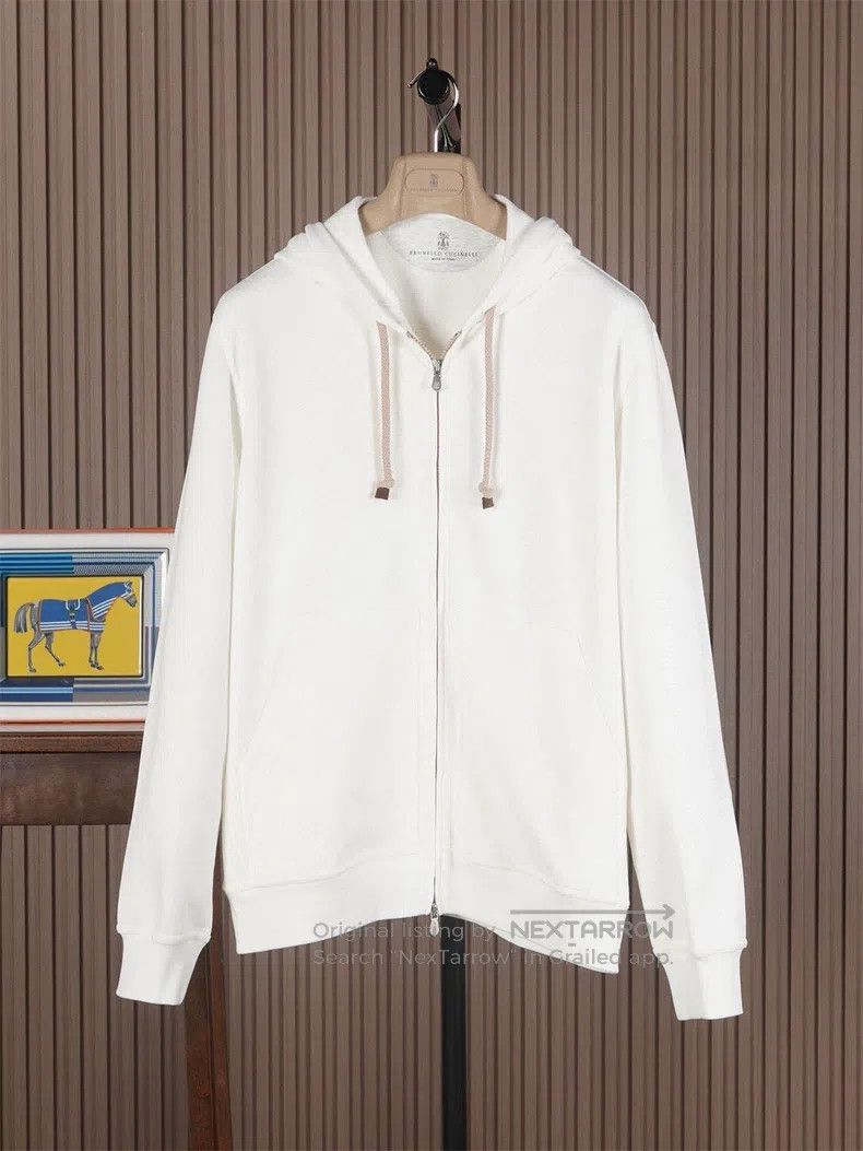 Brunello Cucinelli Brunello Cucinelli Men's Sea Island Cotton Hooded Sport Ja Size US S / EU 44-46 / 1 - 1 Thumbnail