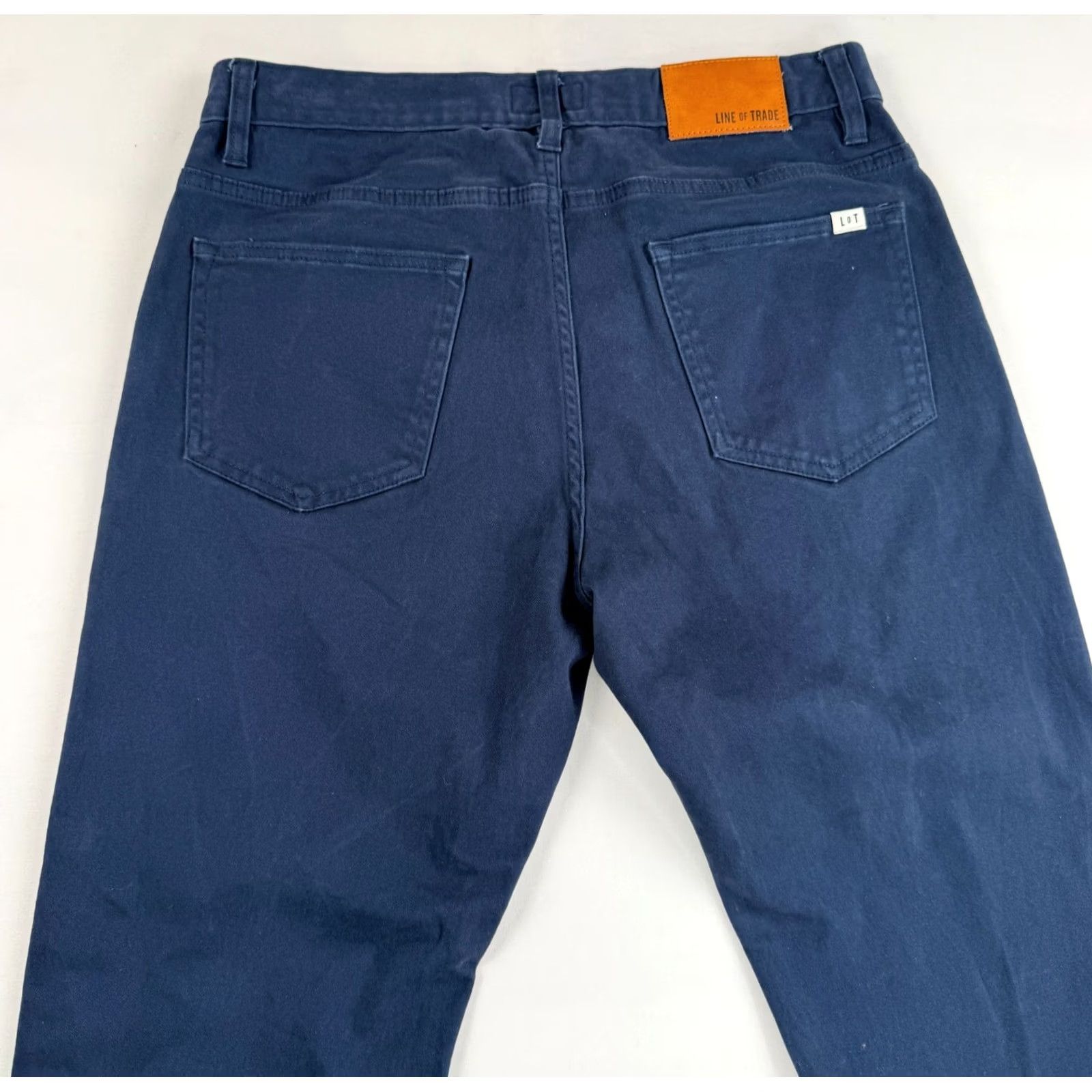 Vintage Line Of Trade Pants Mens 32x32 Chino Tapered Fit Stretch Navy Blue Size US 32 / EU 48 - 7 Thumbnail