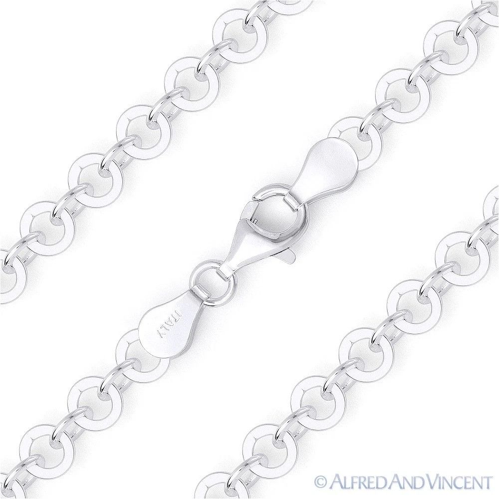 Other 5mm Round Drop Flat-Disc Link Chain Necklace - 16" Size ONE SIZE - 1 Thumbnail