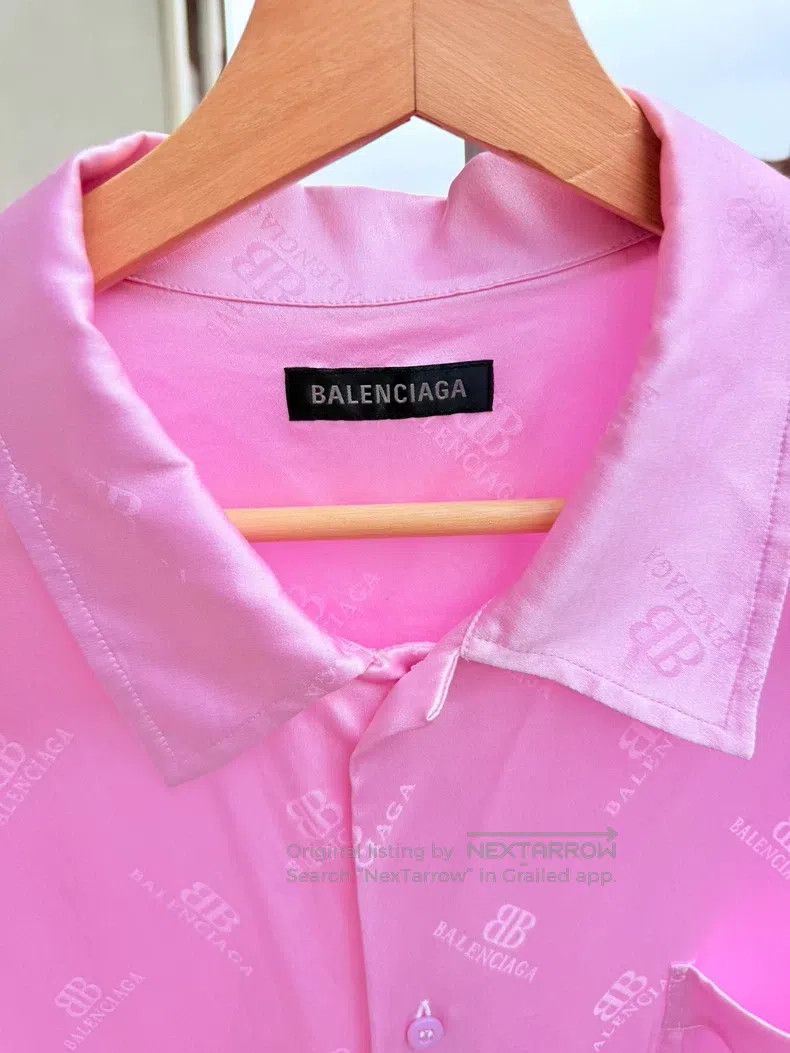 Balenciaga Balenciaga Silk Full Logo Shirt Size XXS / US 00 / IT 34 - 3 Thumbnail