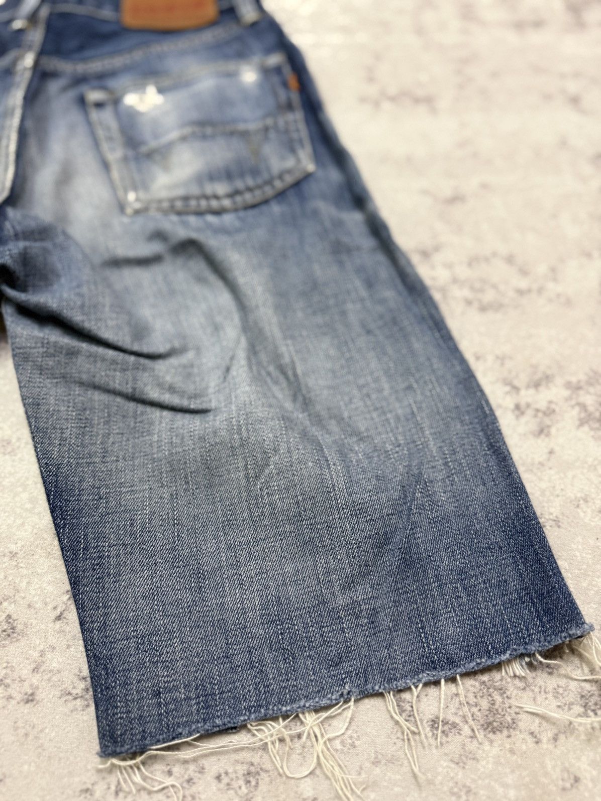 Edwin Vintage Edwin 505XX Orange Tag Cropped Cut Distressed Denim Size US 28 / EU 44 - 8 Thumbnail