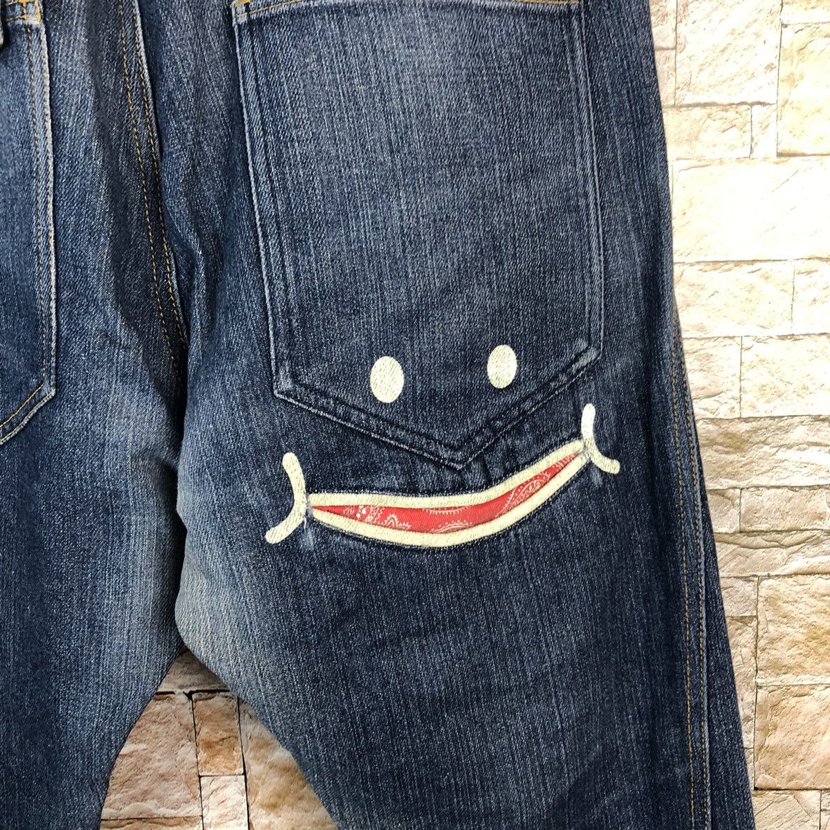 Japanese Brand Up Start Made Smile Blue Denim like kapital Pants #A954 Size US 30 / EU 46 - 17 Thumbnail