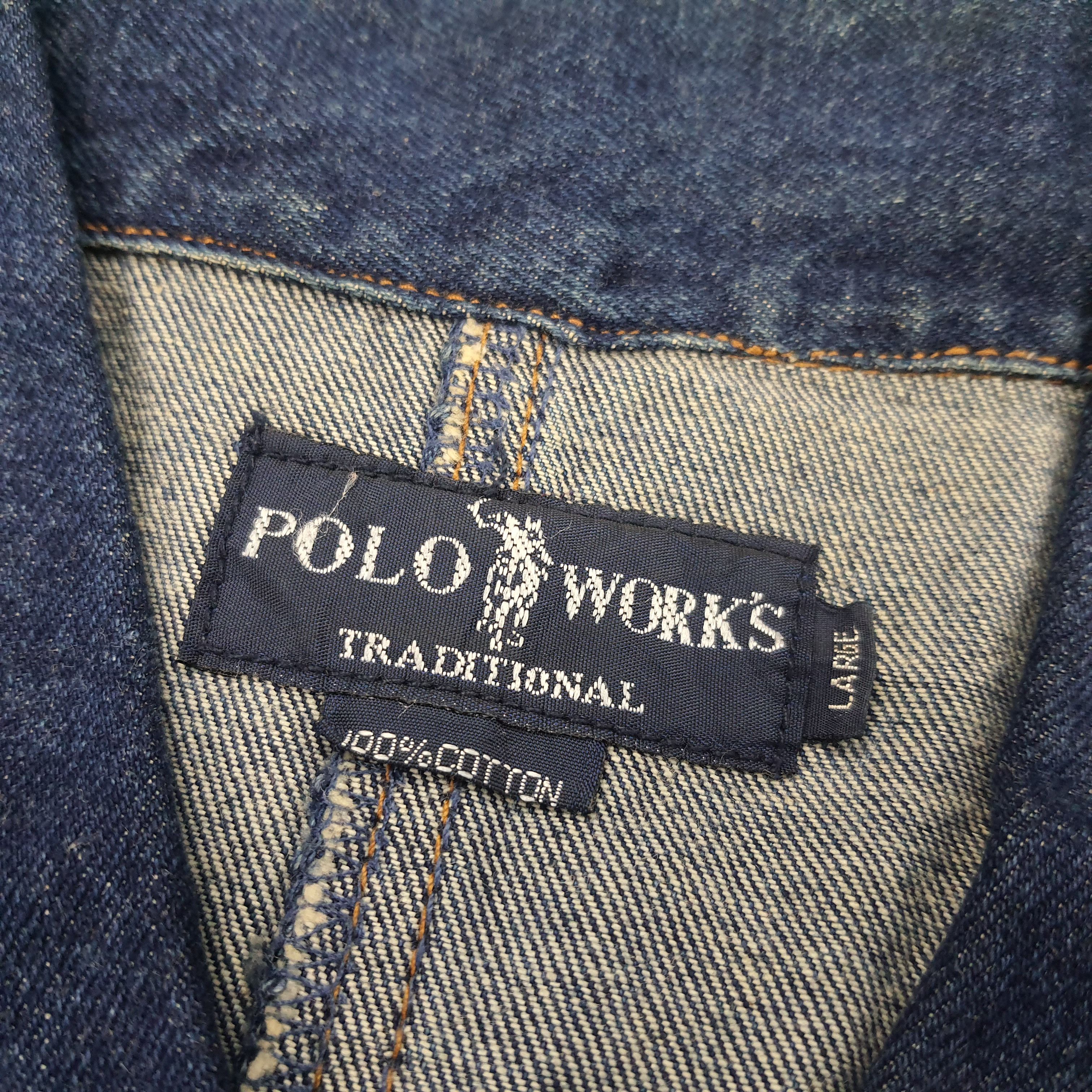 Vintage Vintage Polo Works Denim Jeans Jacket Size US L / EU 52-54 / 3 - 4 Thumbnail