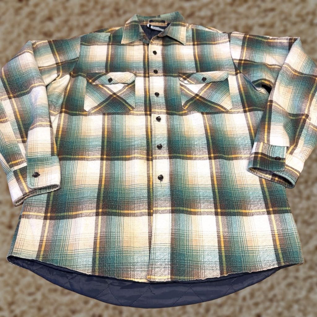 Vintage VINTAGE Fieldmaster Jacket Mens LT Plaid Quilted Flannel Lined Made USA 90s Jacket Shirt Workwear Camouflage Green Mens LT Size US L / EU 52-54 / 3 - 1 Thumbnail