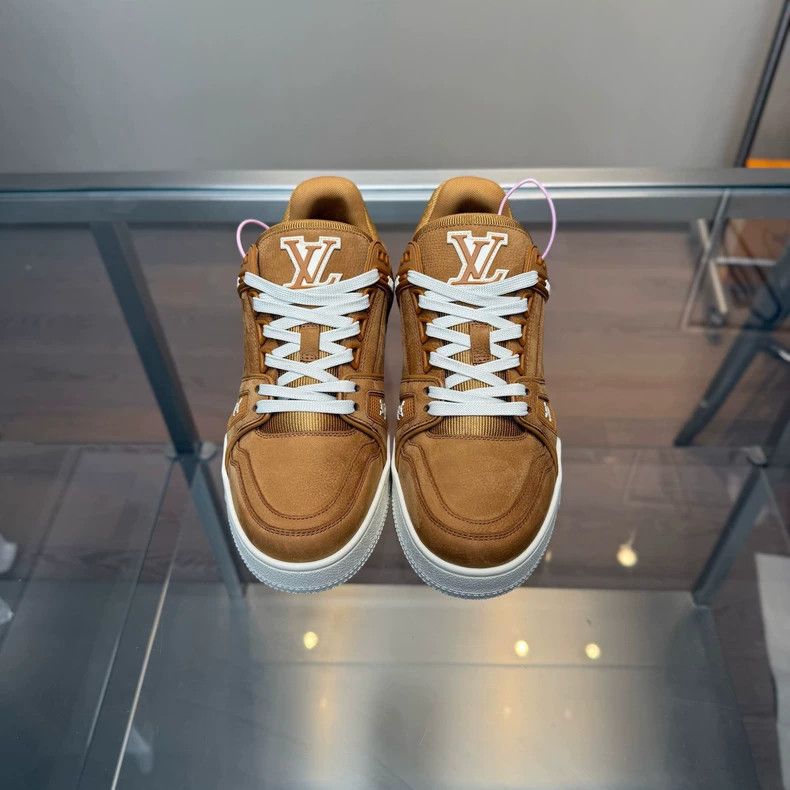 Louis Vuitton LV Trainer White Brown Suede Sneakers - dmc Size US 6 / EU 39 - 1 Thumbnail