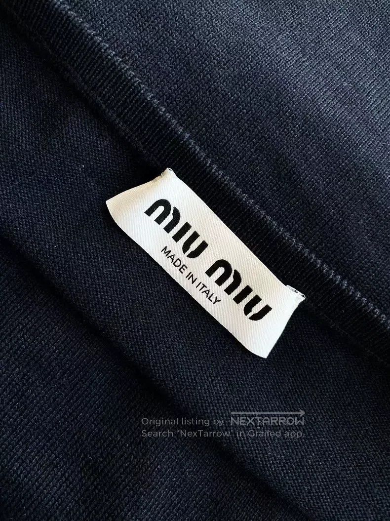 Miu Miu Miu Miu 42 25ss Neck Letter Embroidered Long Sleeve Sweater Size L / US 10 / IT 46 - 5 Thumbnail