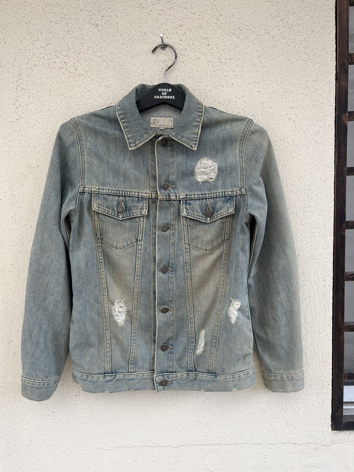 Vintage Et Vous Distress Mud Denim 4 Pocket Trucker Jacket