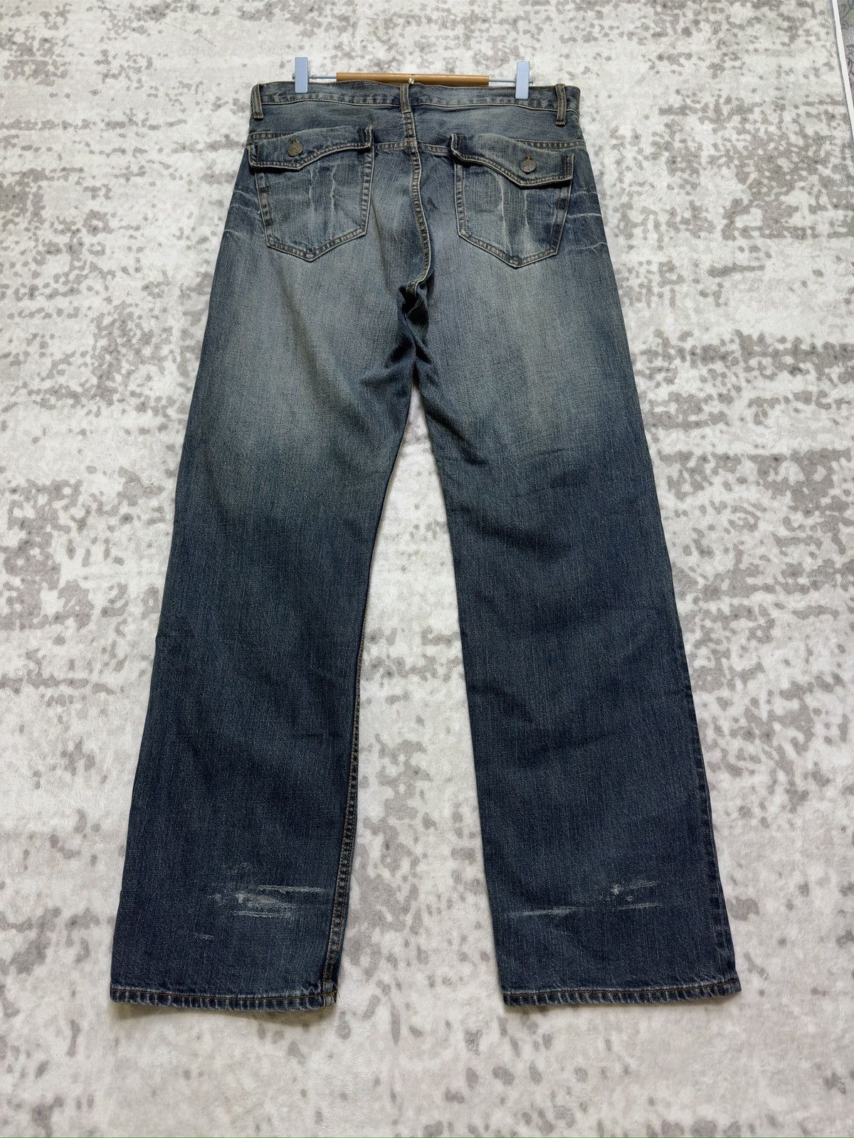 Japanese Brand Rare Japan Traditional Koi Acid Wash Printed Denim Pants Size US 34 / EU 50 - 2 Thumbnail