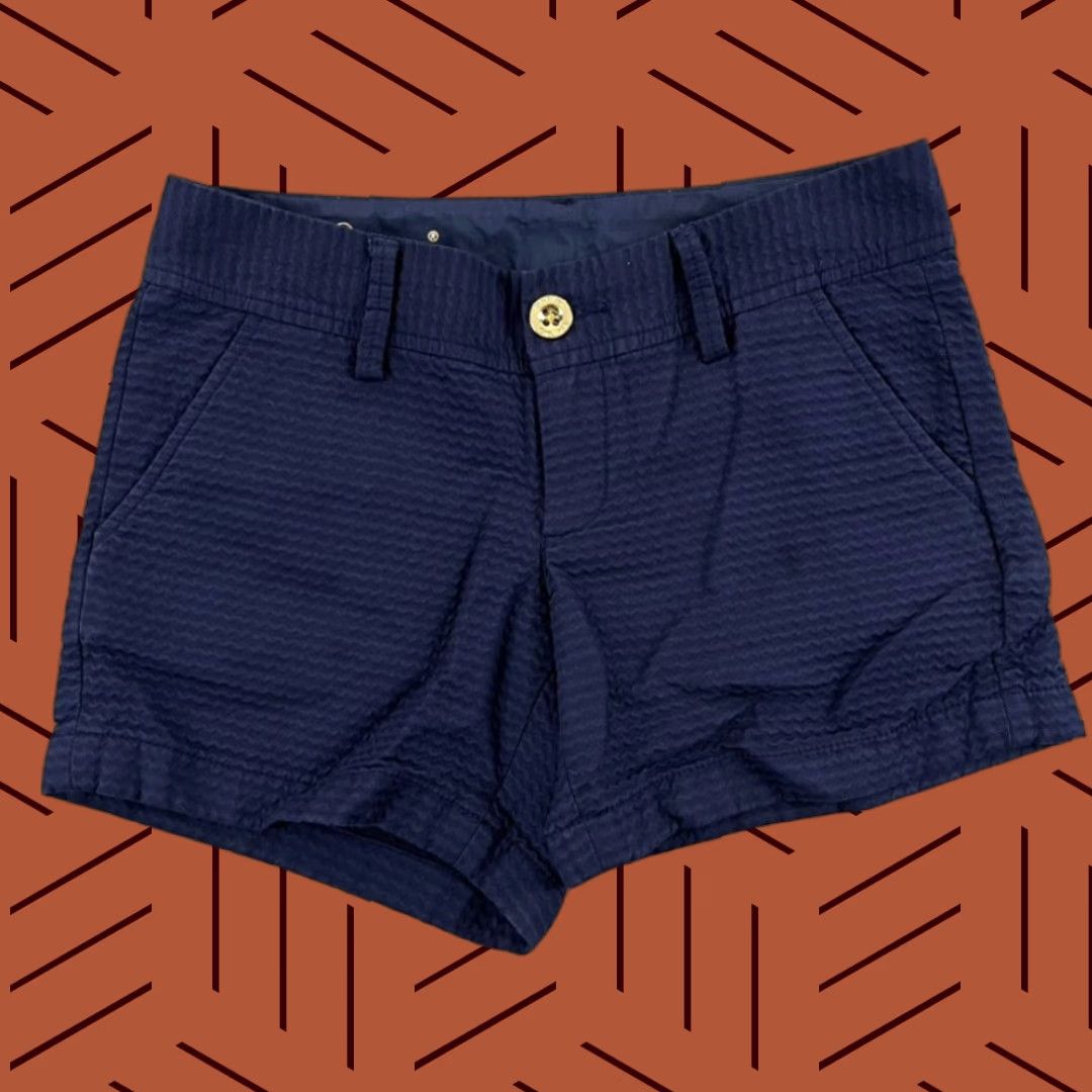 Lilly Pulitzer LILLY PULITZER Shorts Women Navy Blue THE CALLAHAN 5" 00 Preppy Beach Casual Workwear Pop Floral 5-Pocket Regular 100% Cotton Size 24" / US 00 / IT 34 - 1 Thumbnail