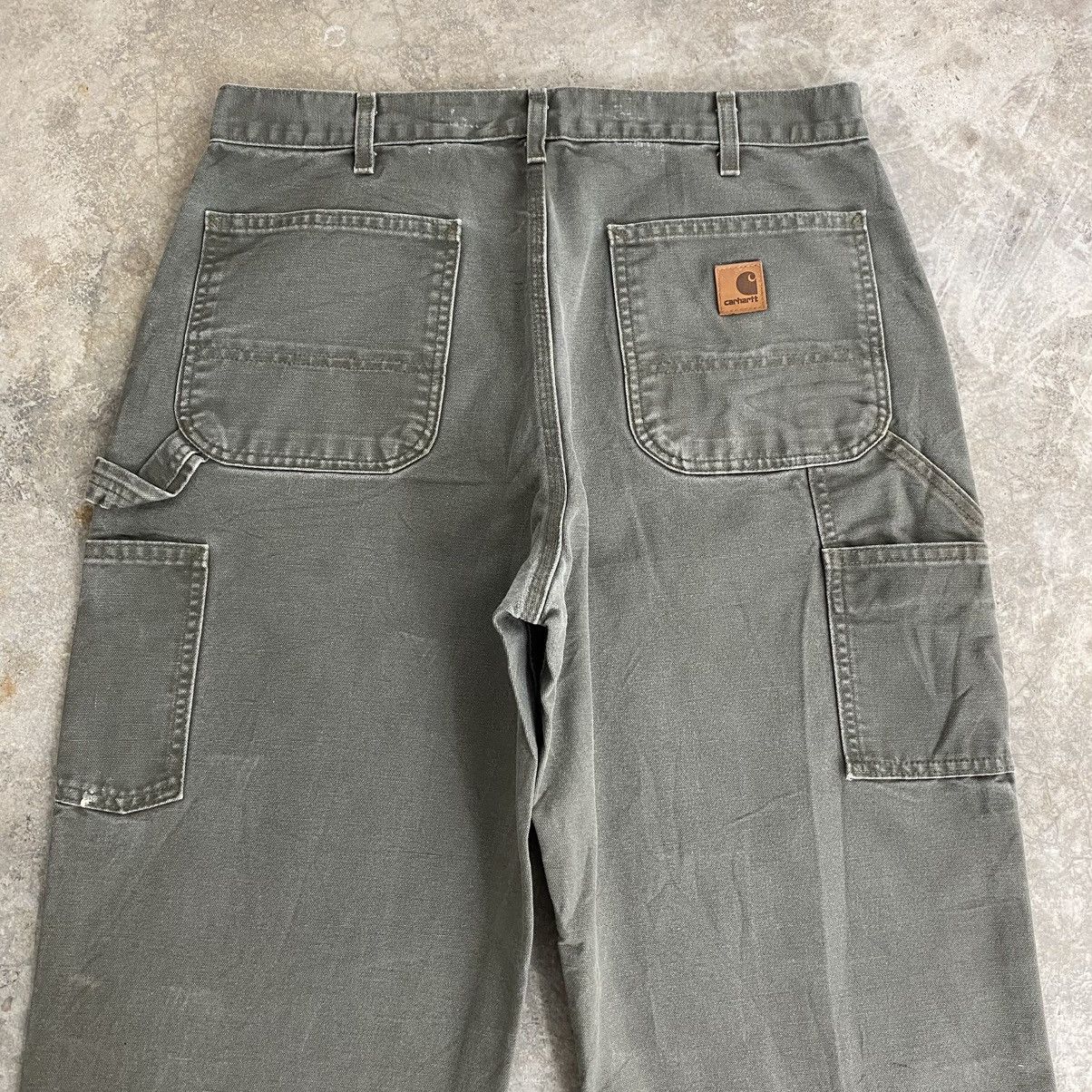 Carhartt Vintage Carhartt Moss Green Carpenter Workwear Pants Size US 34 / EU 50 - 16 Thumbnail
