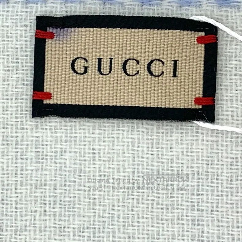 Gucci Gucci Blue interlocking double G printed wool tassel scarf Size ONE SIZE - 6 Thumbnail