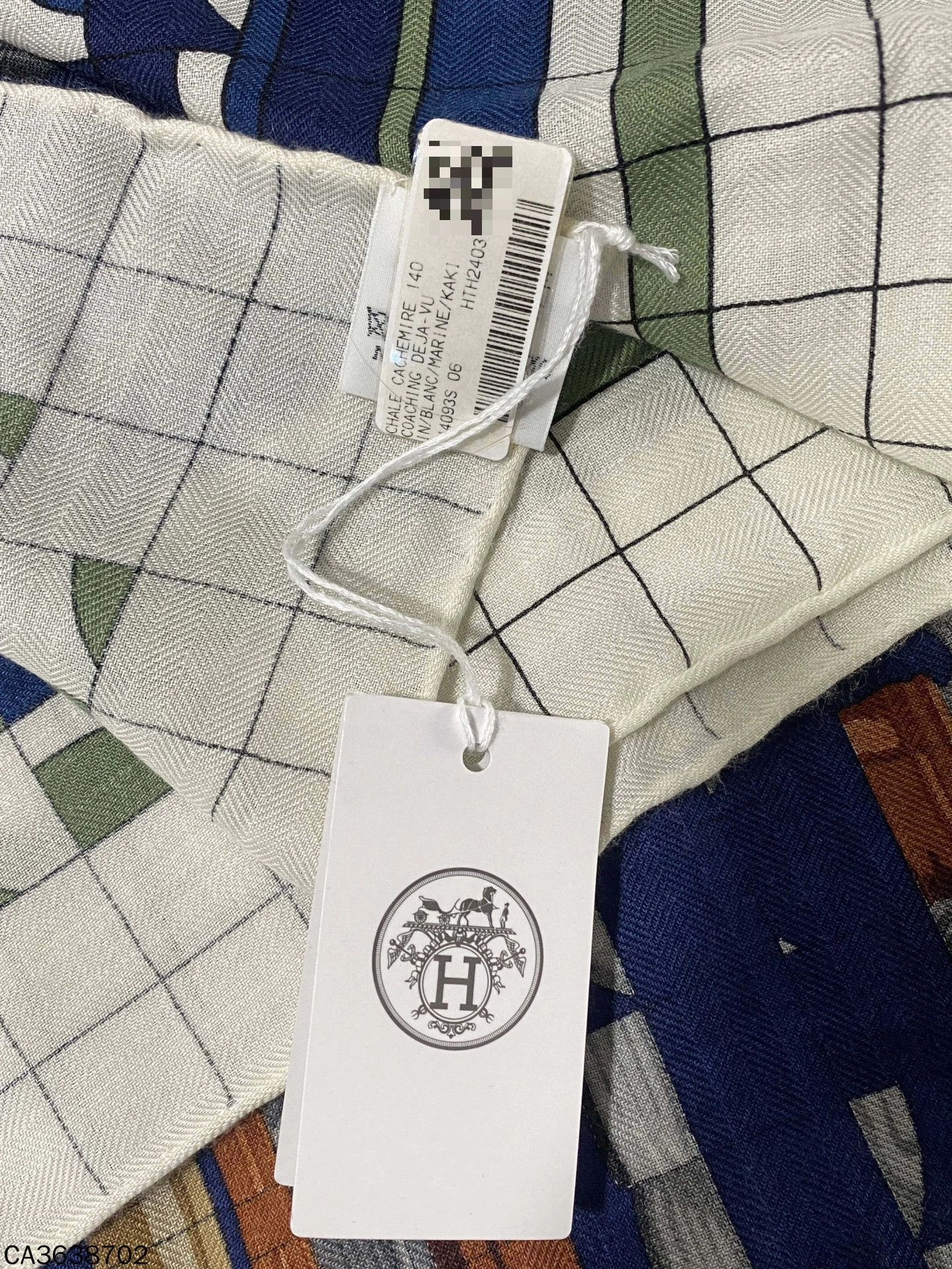 Hermes Hermes color-blocked checked cashmere & silk scarf Size ONE SIZE - 4 Thumbnail