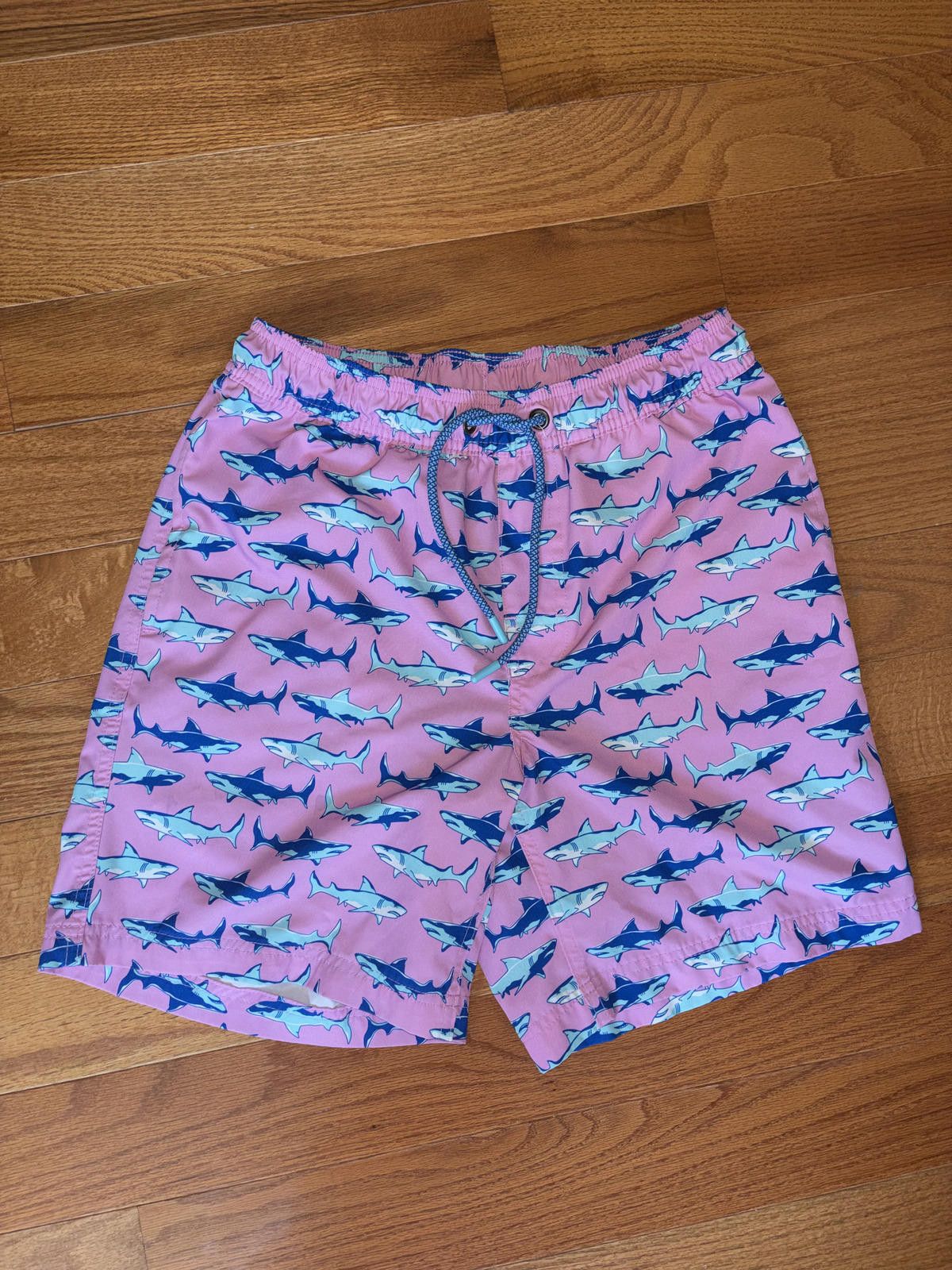 Unknown London Member's Mark Men's Pink Shark Print Swim Trunks. Size S. Size US 32 / EU 48 - 1 Thumbnail
