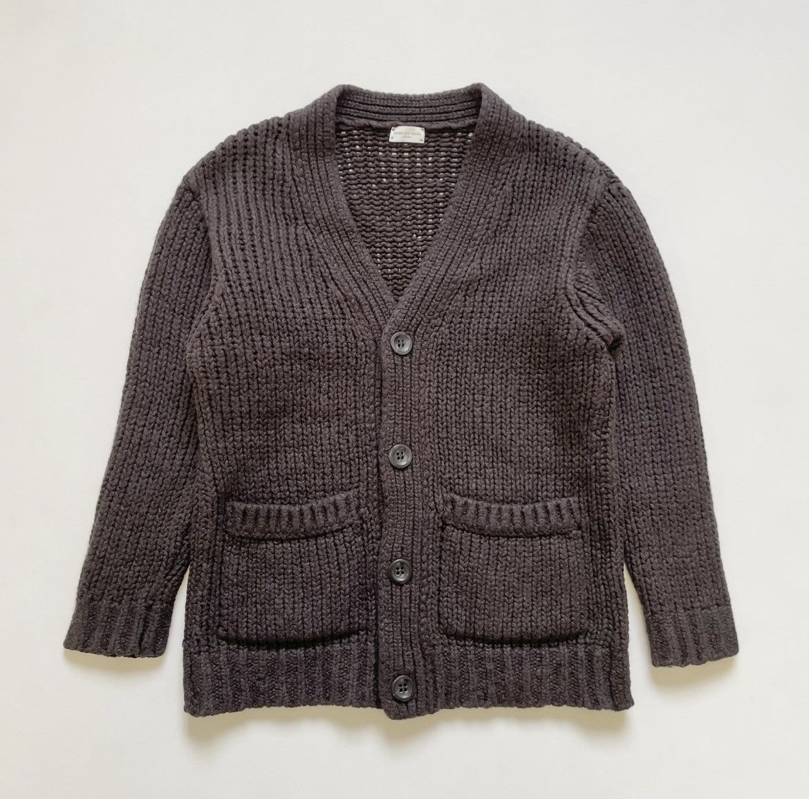 Dries Van Noten Brown Chunky Knit Merino Wool Cardigan Size US M / EU 48-50 / 2 - 1 Thumbnail