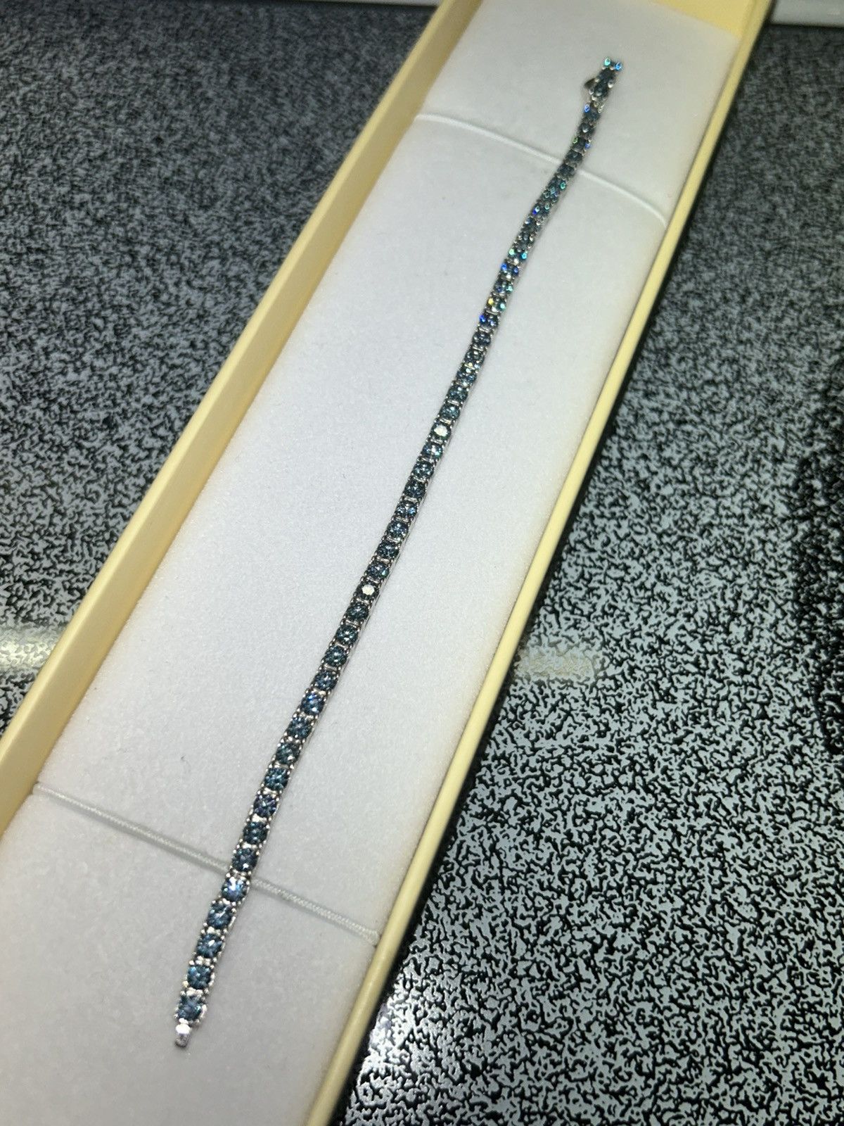 Jewelry Tennis Bracelet Blue Moissanite Size ONE SIZE - 3 Thumbnail