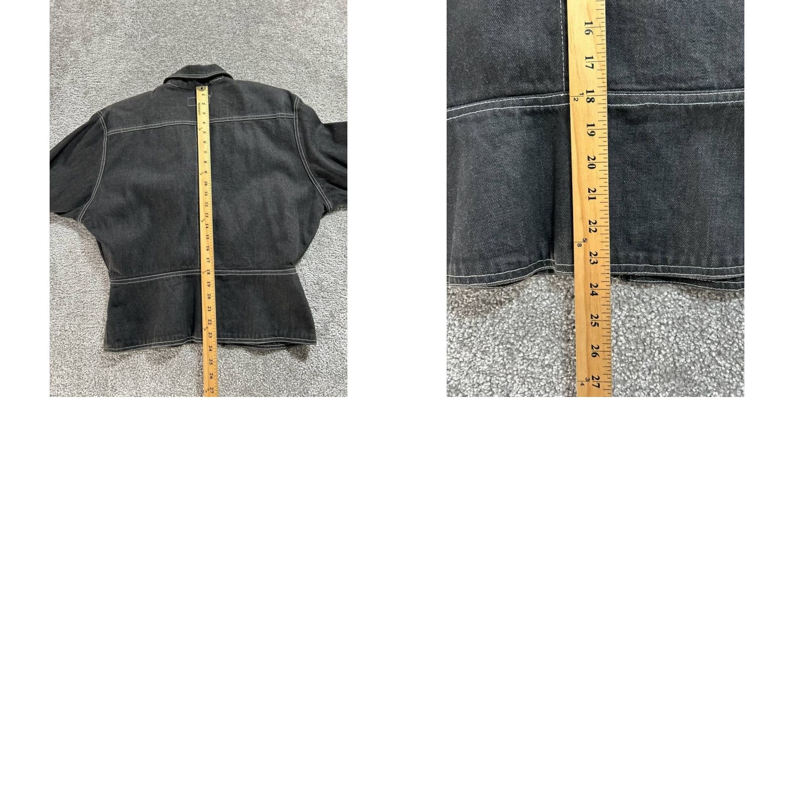 Bloomingdale's Bloomingdale's Jacket Womens M Black Cotton Denim Full Zip Casual Basic Jacket Mens Womens Girls boys Size M / US 6-8 / IT 42-44 - 8 Thumbnail