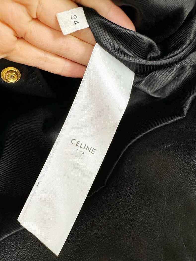 Celine Celine Leather Jacket with Gold Details Size S / US 4 / IT 40 - 4 Thumbnail