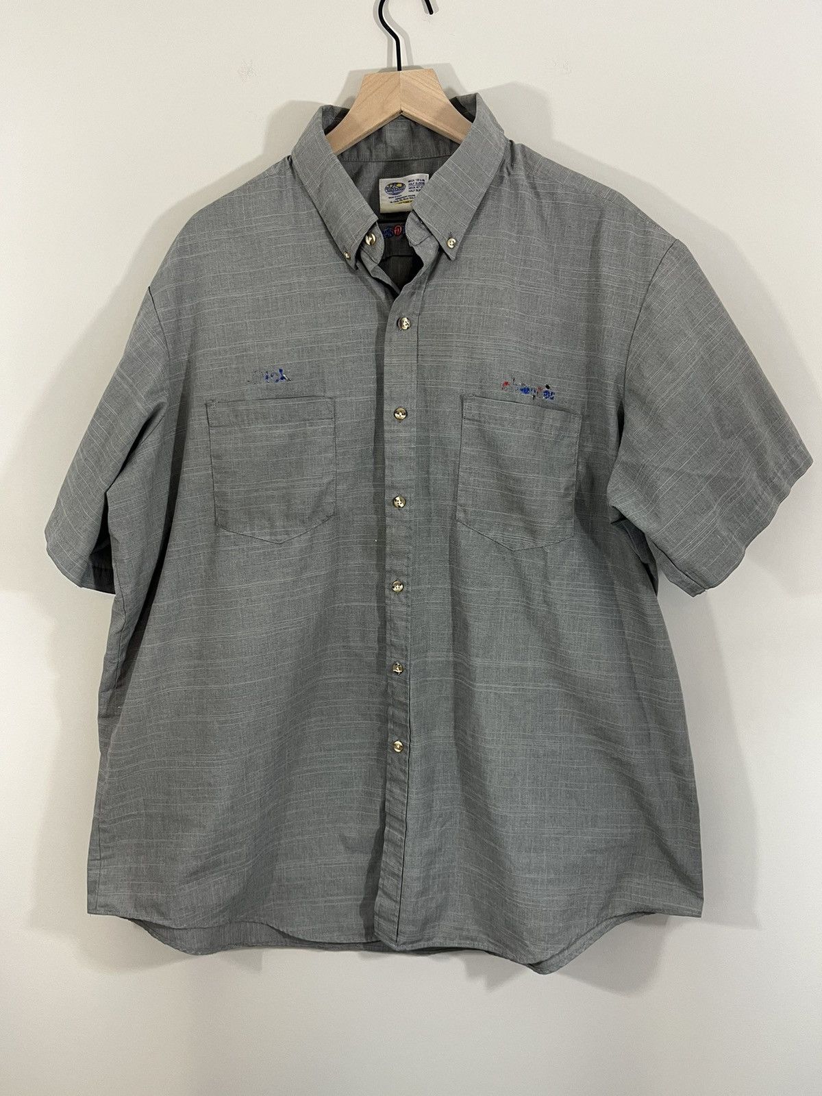 Vintage Distressed Faded Oversized Work Shirt Size US XXL / EU 58 / 5 - 2 Thumbnail