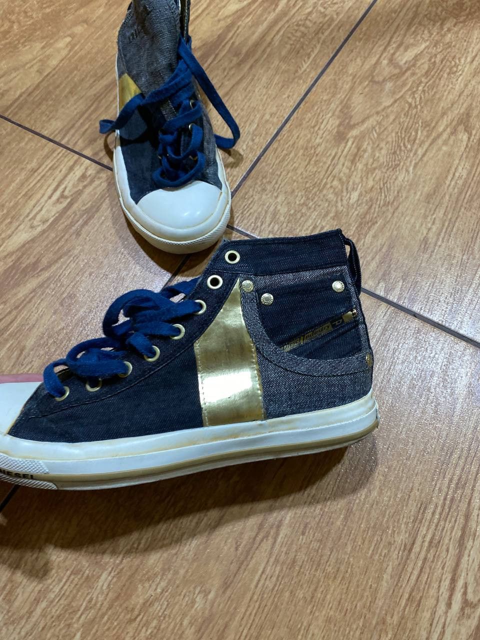 Diesel Y2K Vintage Diesel High Sneakers Streetwear Denim Rare Style Size US 10 / IT 40 - 5 Thumbnail