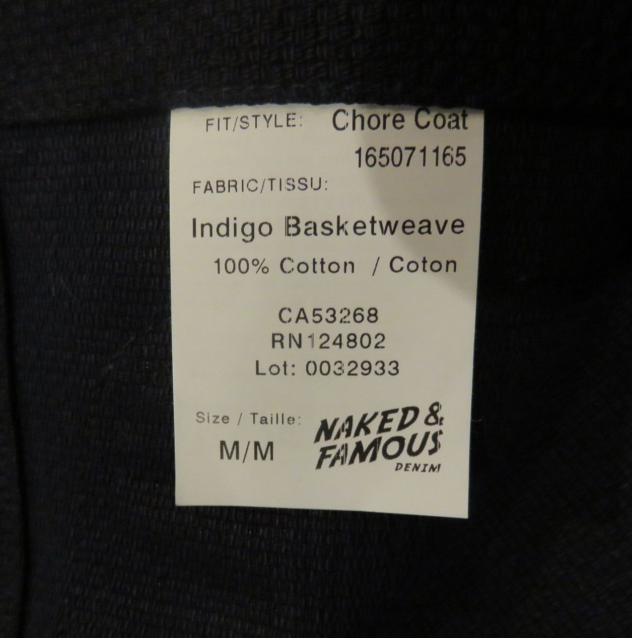 Naked & Famous Naked & Famous Indigo Basketweave Chore Coat NWT Size M Size US M / EU 48-50 / 2 - 7 Thumbnail
