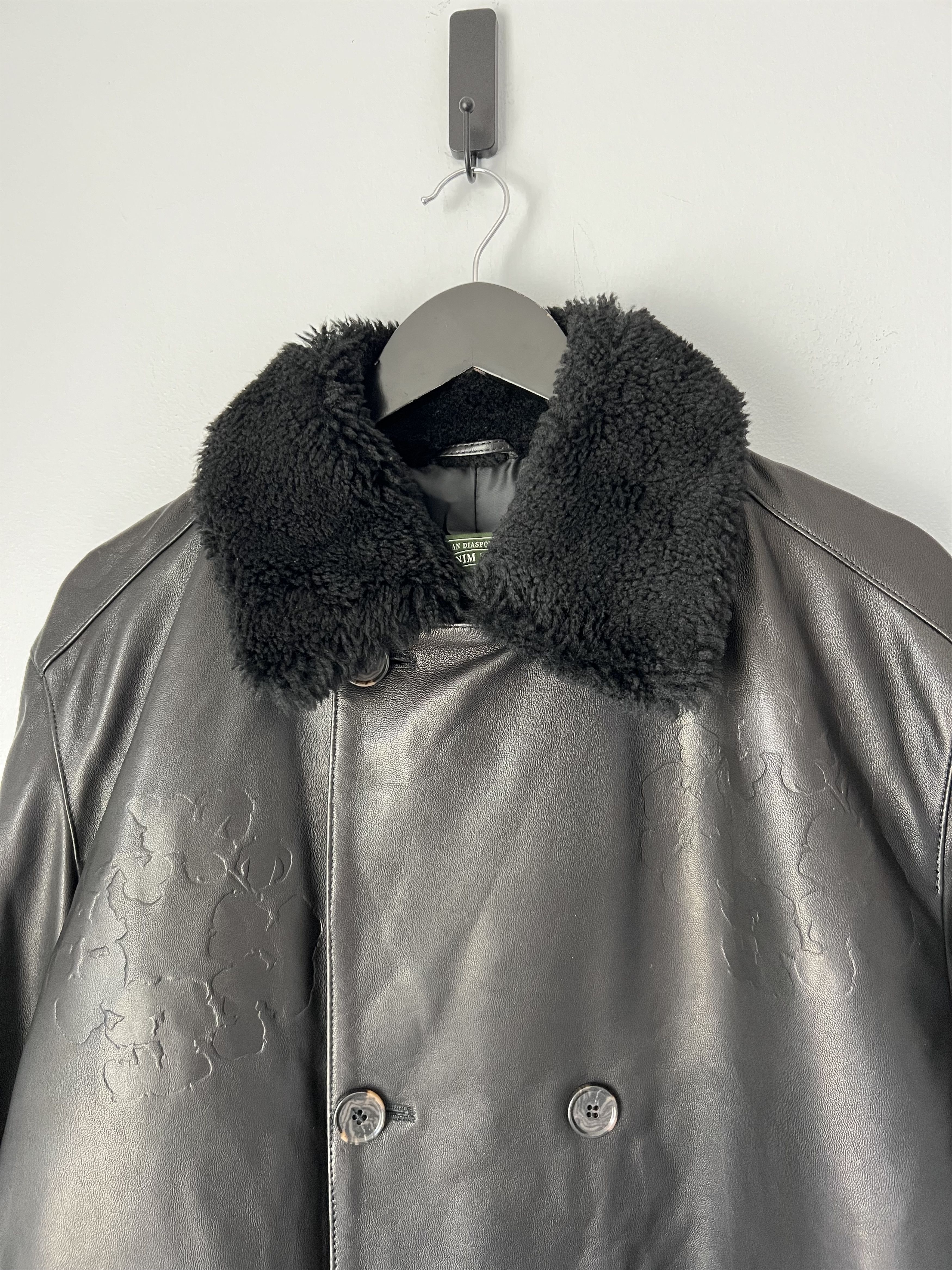 DENIM TEARS Denim Tears Oakland Wreath Winter Leather Coat in Black Size US XL / EU 56 / 4 - 2 Thumbnail