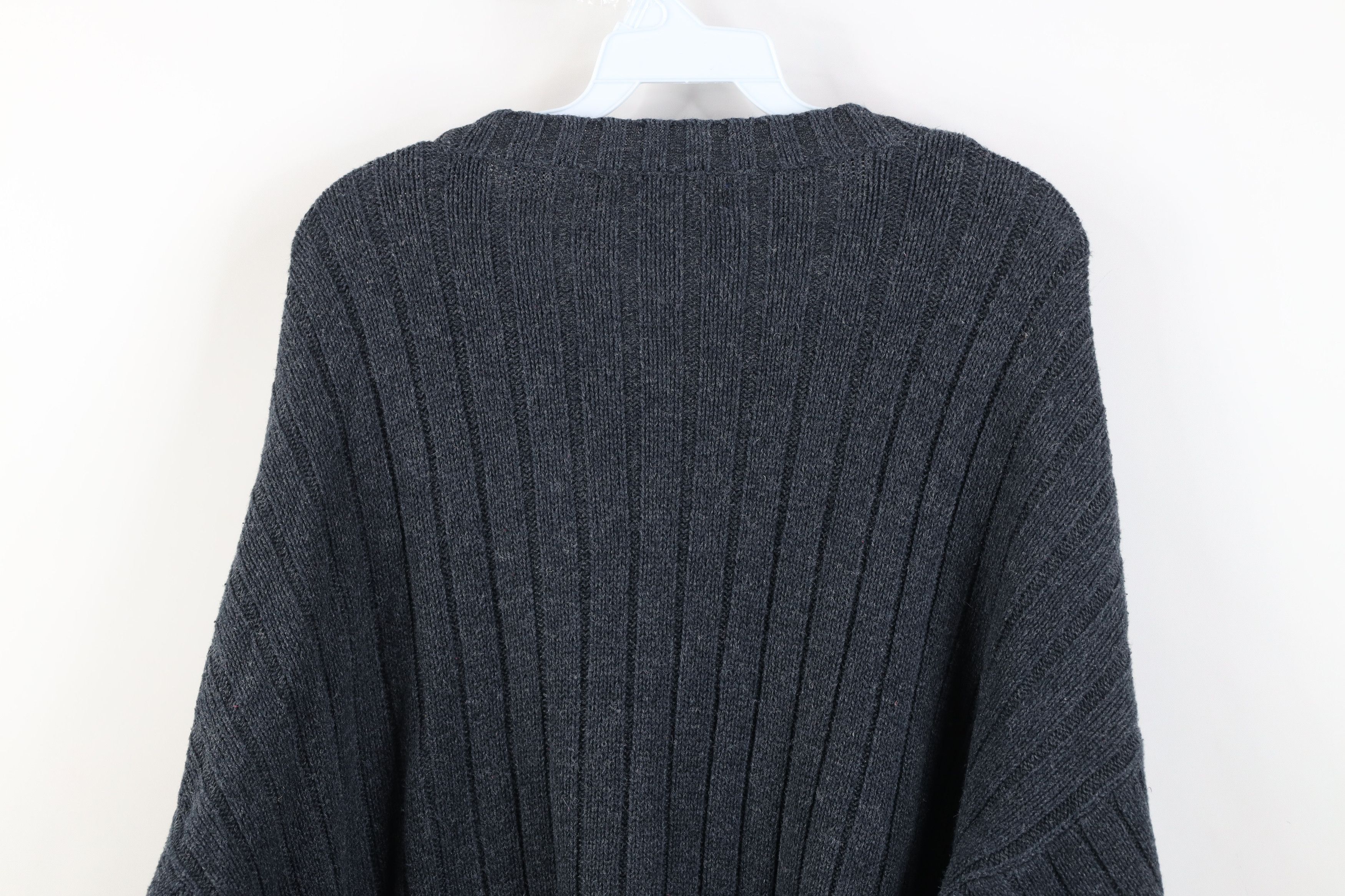 Vintage Vintage 90s Streetwear Ribbed Knit Crewneck Sweater Blue Size US XL / EU 56 / 4 - 9 Thumbnail