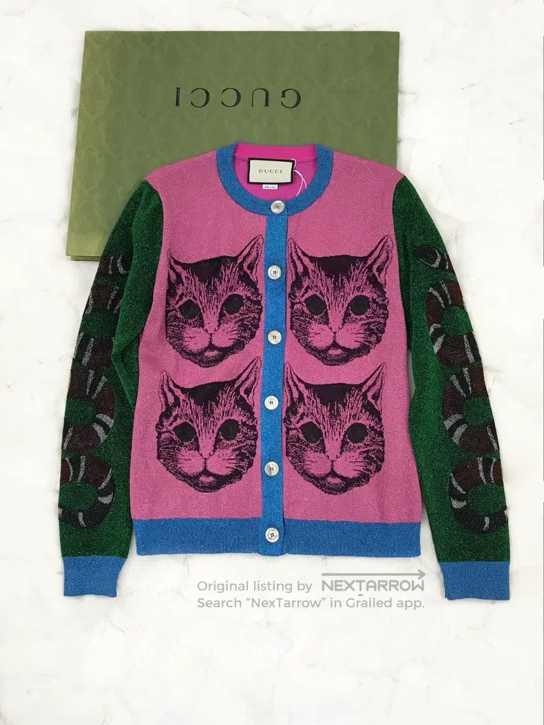 Gucci Gucci Cat knitted cardigan coat Size M / US 6-8 / IT 42-44 - 1 Thumbnail