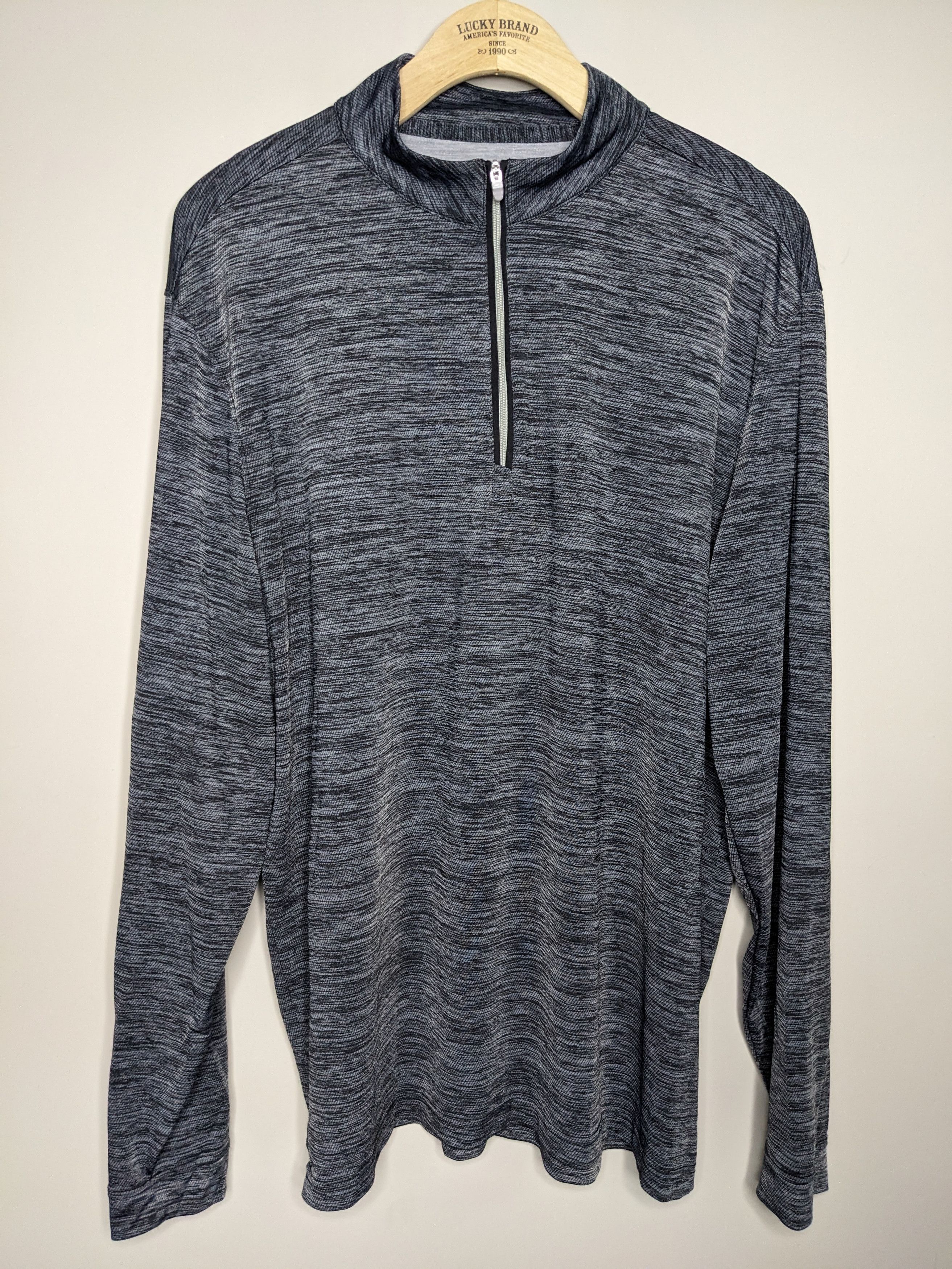 johnnie-O Johnnie O Glades Quarter Zip Mens Large Heather Black Golf Size US L / EU 52-54 / 3 - 2 Thumbnail