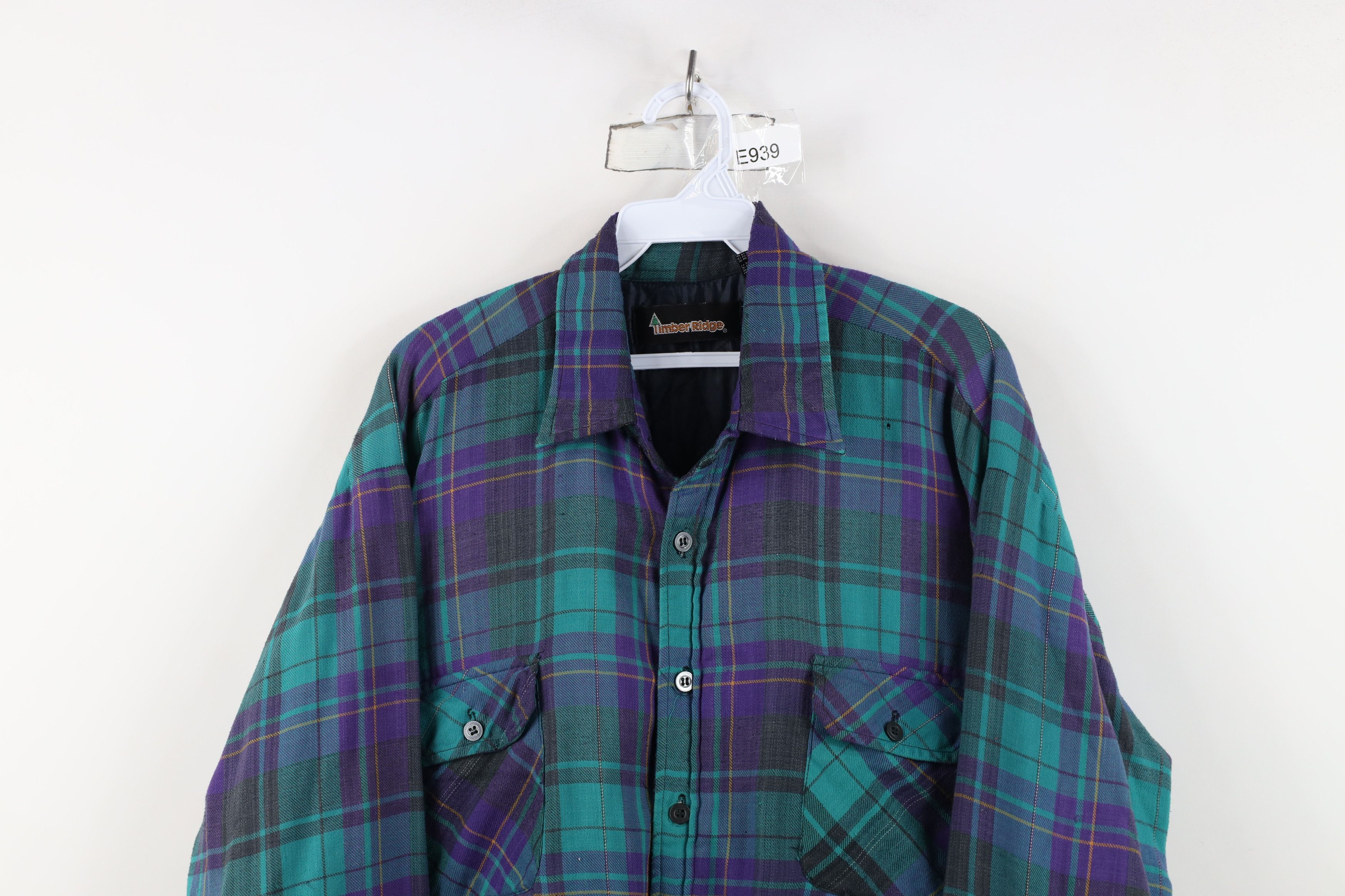 Vintage Vintage 90s Streetwear Quilted Flannel Shirt Jacket Shacket Size US L / EU 52-54 / 3 - 2 Thumbnail
