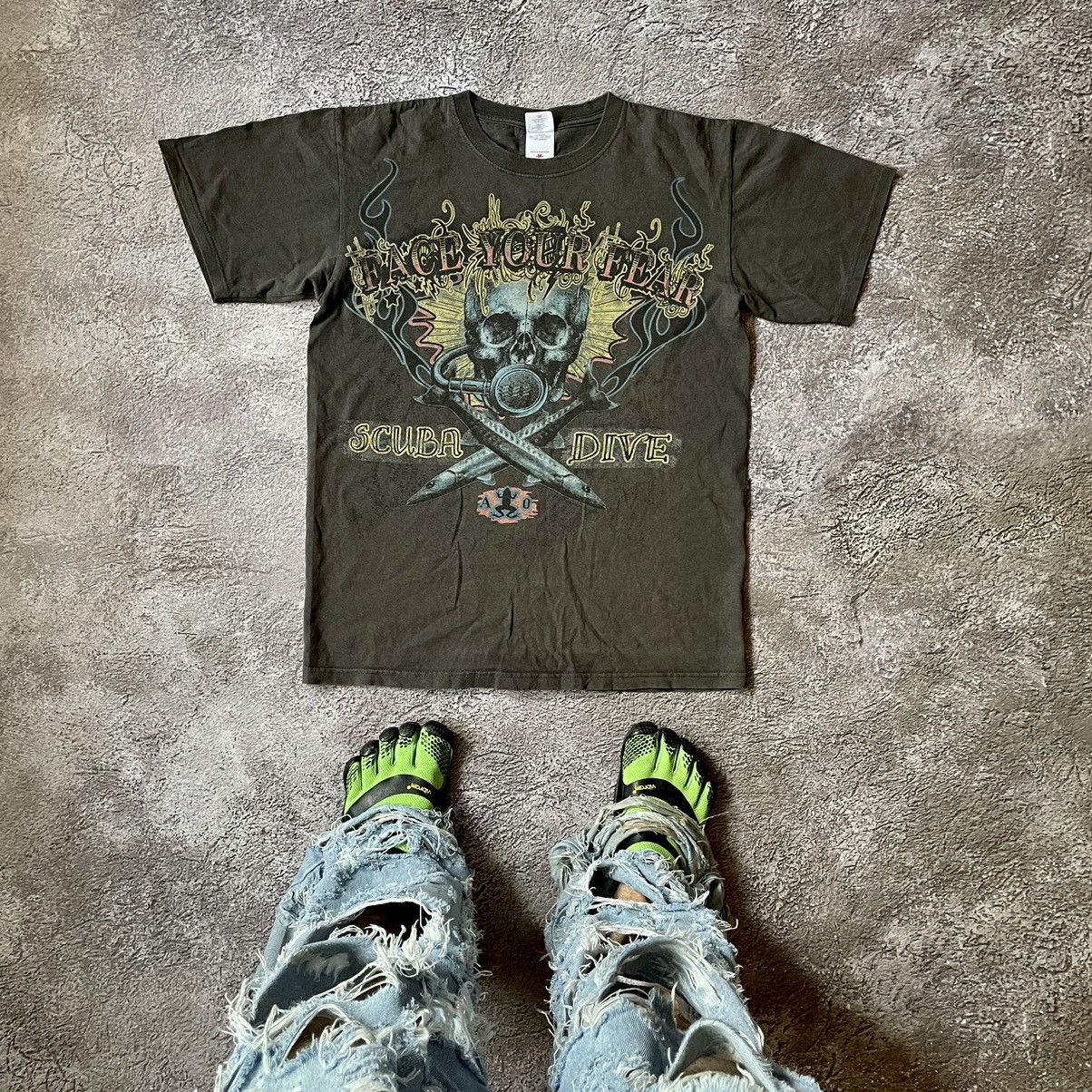 Vintage Vintage 2000s Faded Black Graphic Horror Tee Opium Punk M Size US M / EU 48-50 / 2 - 1 Thumbnail