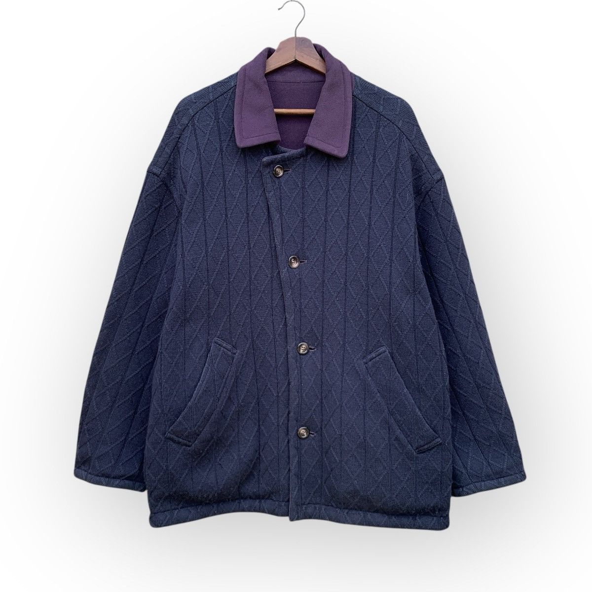 VINTAGE CHRISTIAN DIOR MONSIEUR REVERSIBLE WOOL KNIT JACKET