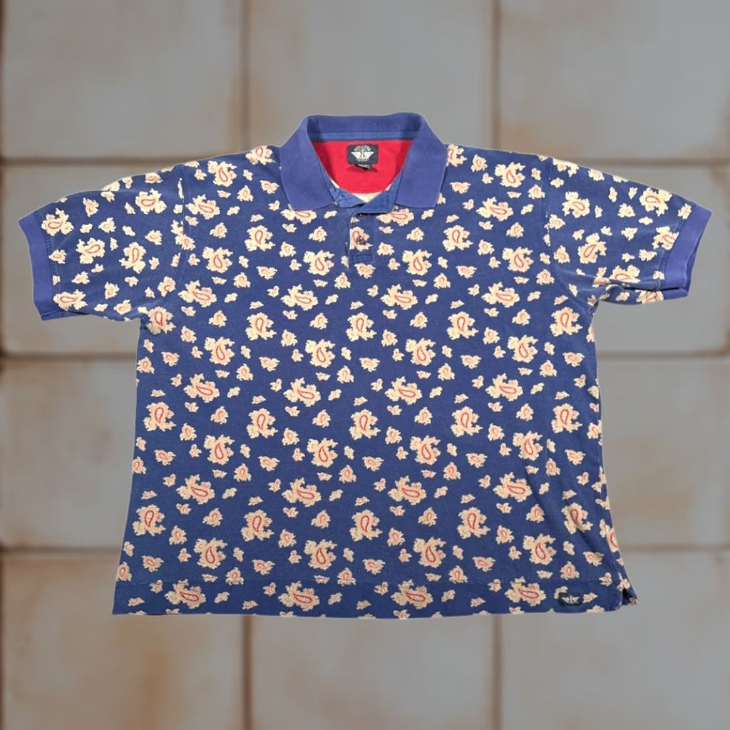 Dockers VINTAGE Dockers Polo Shirt XL Adult Blue Paisley AllOver Print 90s Mens Size US XL / EU 56 / 4 - 1 Thumbnail