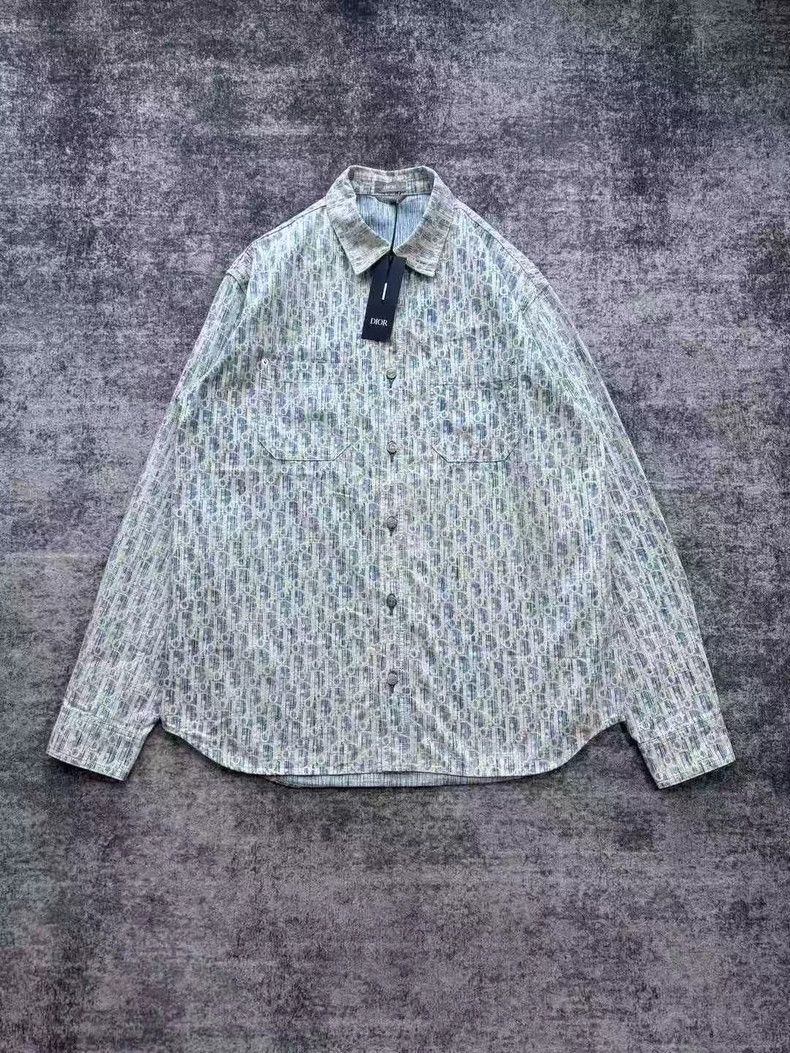 Dior Dior Blue All-Over Print Denim Shirt Jacket-yf Size US M / EU 48-50 / 2 - 1 Thumbnail