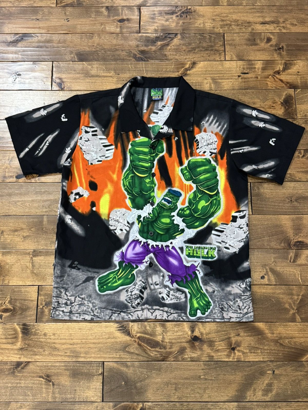 Marvel Comics Vintage 2002 The Incredible Hulk All Over Print Button Up Size US L / EU 52-54 / 3 - 1 Thumbnail