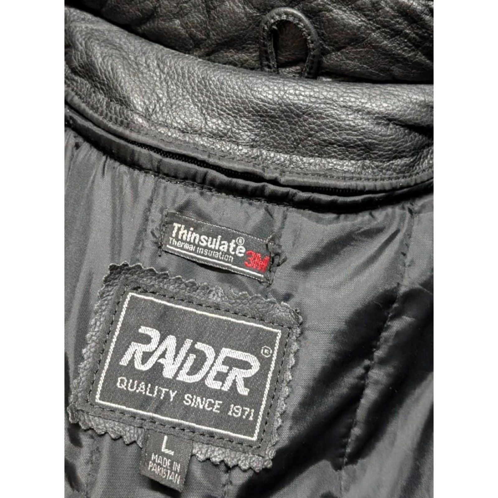 Vintage VINTAGE Raider Motorcycle Jacket L Black Leather Venting 1990s Cafe Racer Mens Size US L / EU 52-54 / 3 - 4 Thumbnail