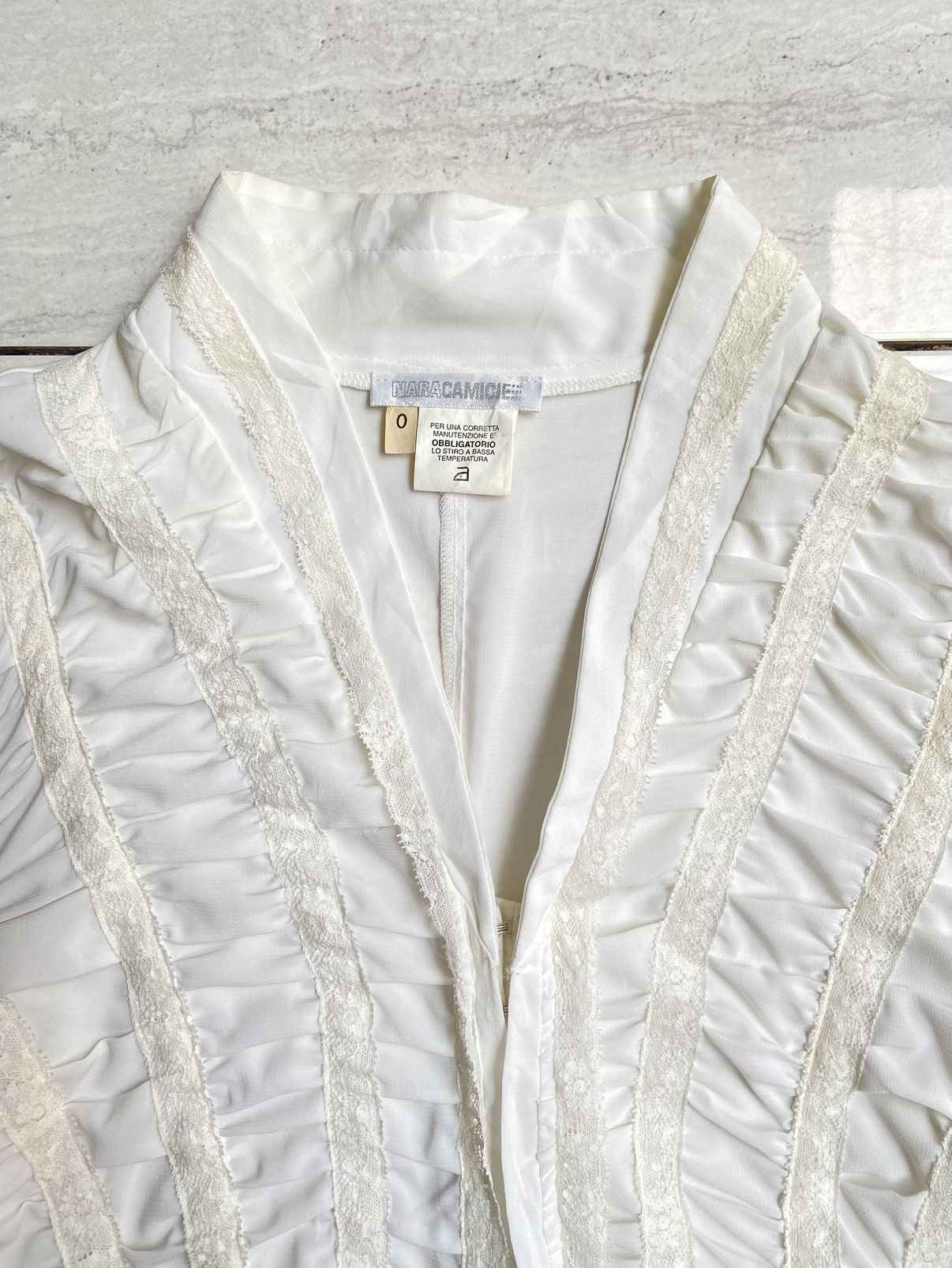 Designer × Japanese Brand NARA CAMICIE White Blouse Size XS / US 0-2 / IT 36-38 - 9 Thumbnail