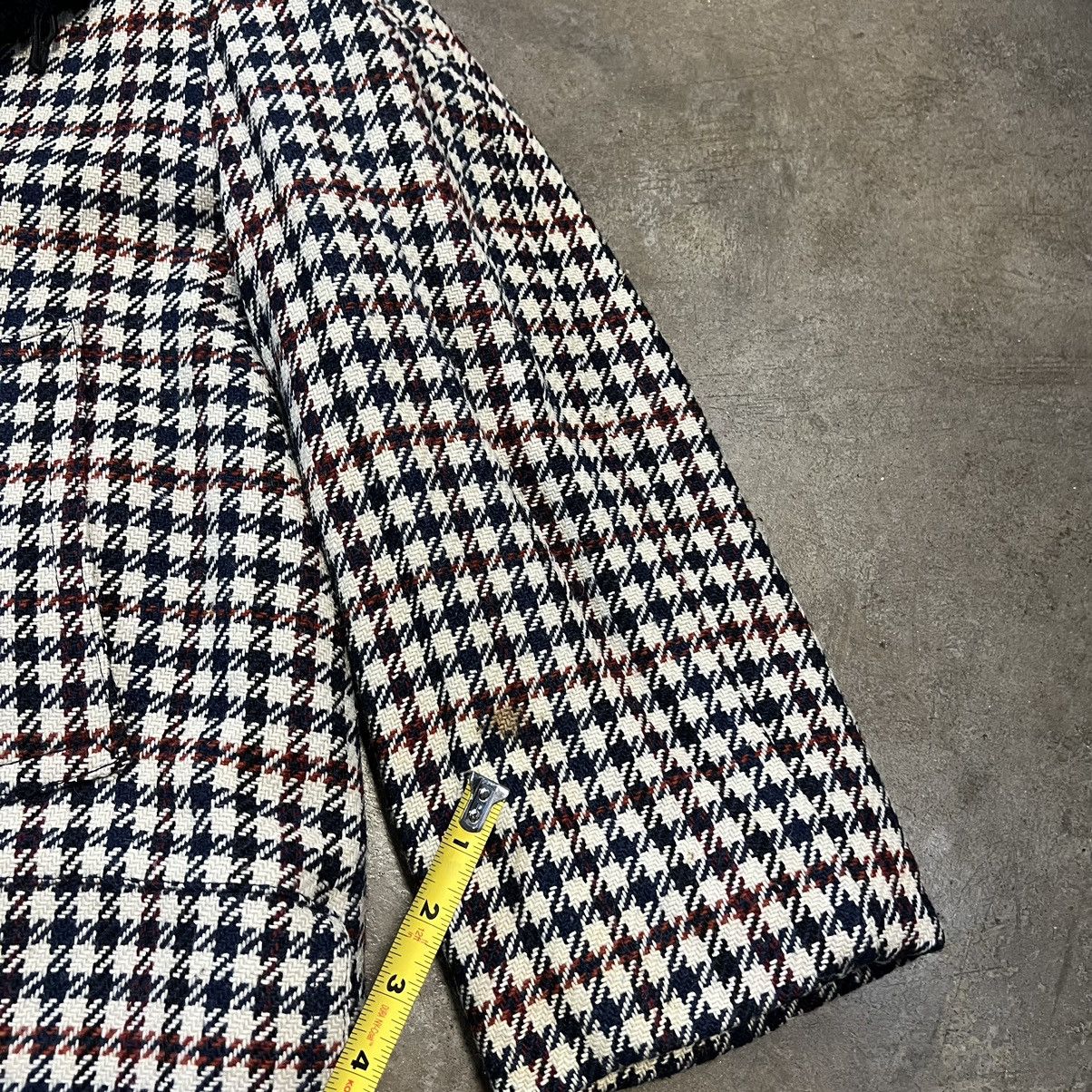 Vintage Vintage 70s Houndstooth Wool Overcoat Shearling Trench Size US L / EU 52-54 / 3 - 7 Thumbnail