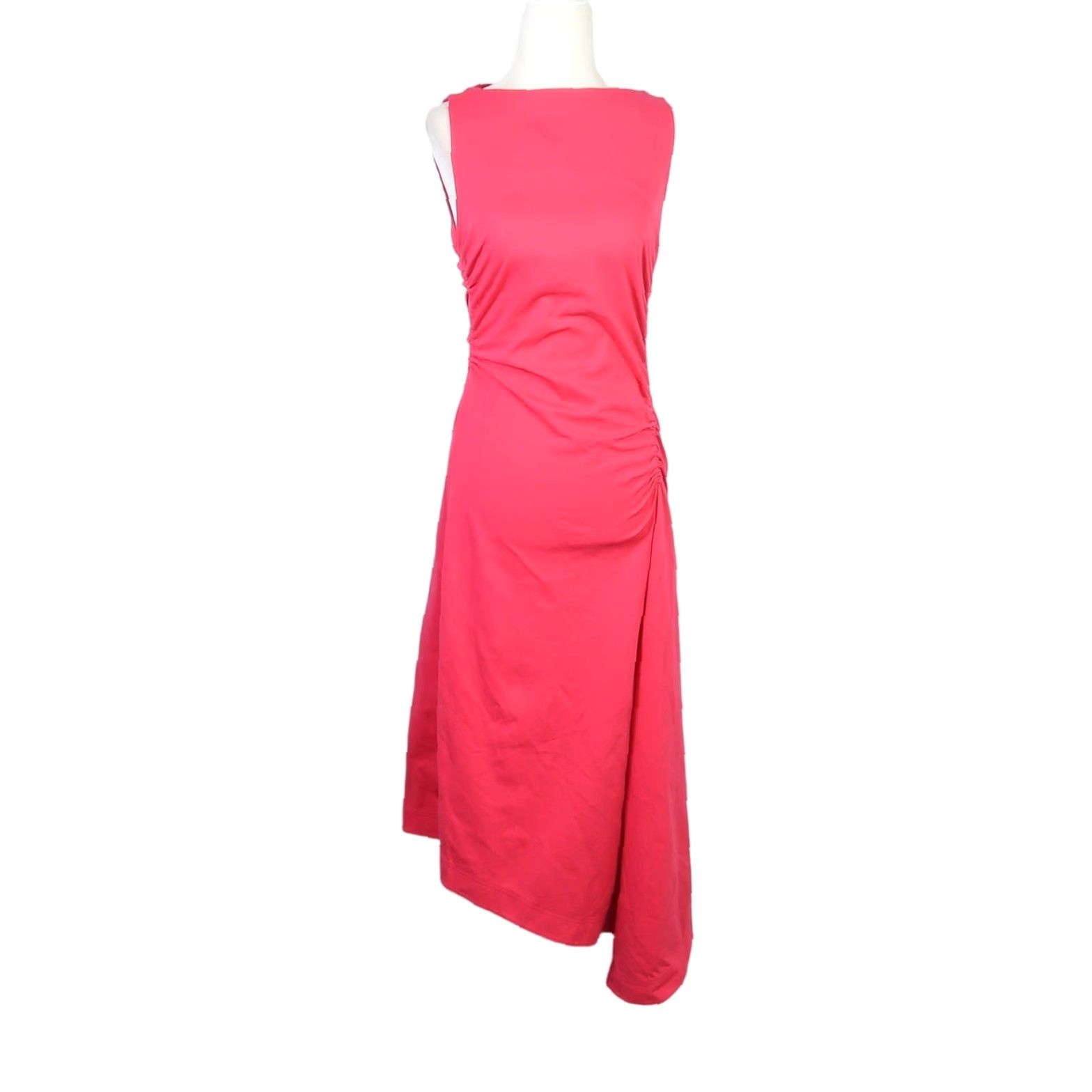 VINTAGE Cos hot pink drop waist gathered asymmetrical midi dress XS -  crrs.pl