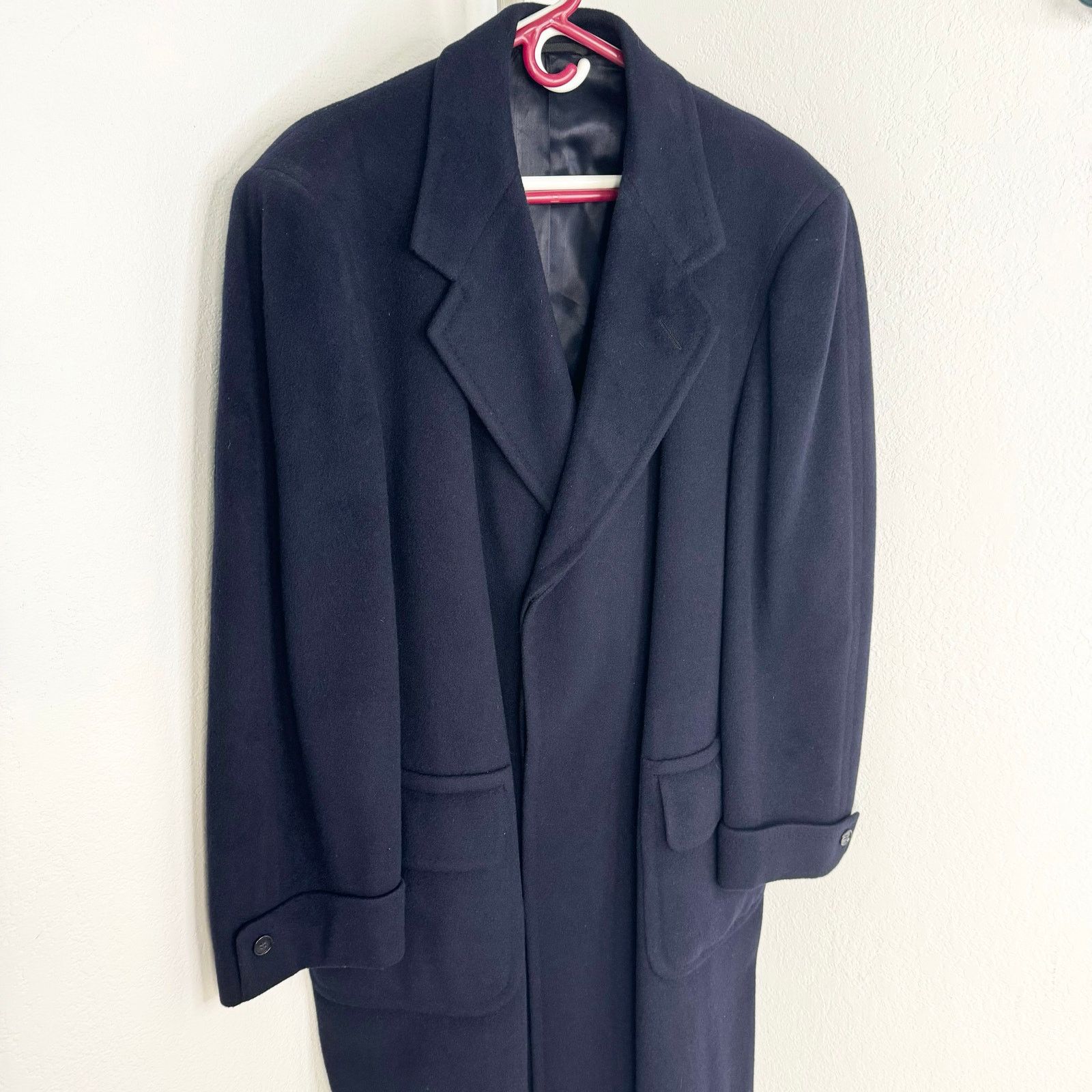 Vintage Vintage Cashmere Navy Coat Overcaot Hart Schaffner & Marx Size US XL / EU 56 / 4 - 1 Thumbnail