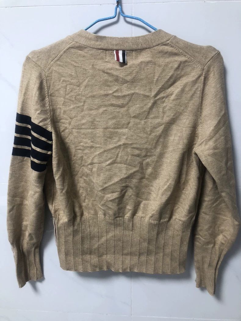 Thom Browne Thom Browne Kaki colored knit cardigan Size US XS / EU 42 / 0 - 2 Thumbnail
